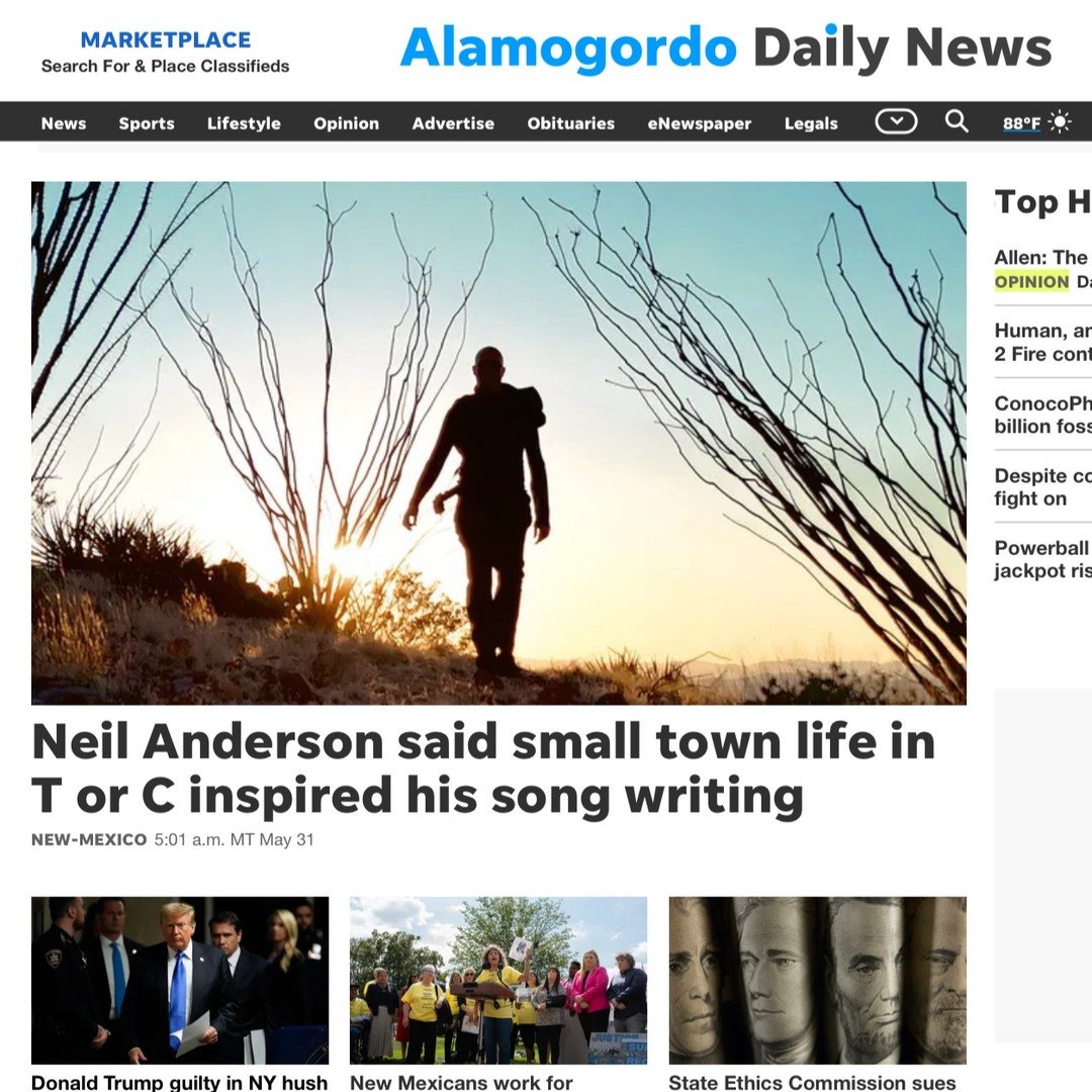 Alamagordo News just did a Feature-- See AOL News link in bio. Special thanks to Juan Corral and the Editor for this full length feature, receiving front page placement this Friday, 5/31/24. The article is currently pay-walled, which is why I have pr