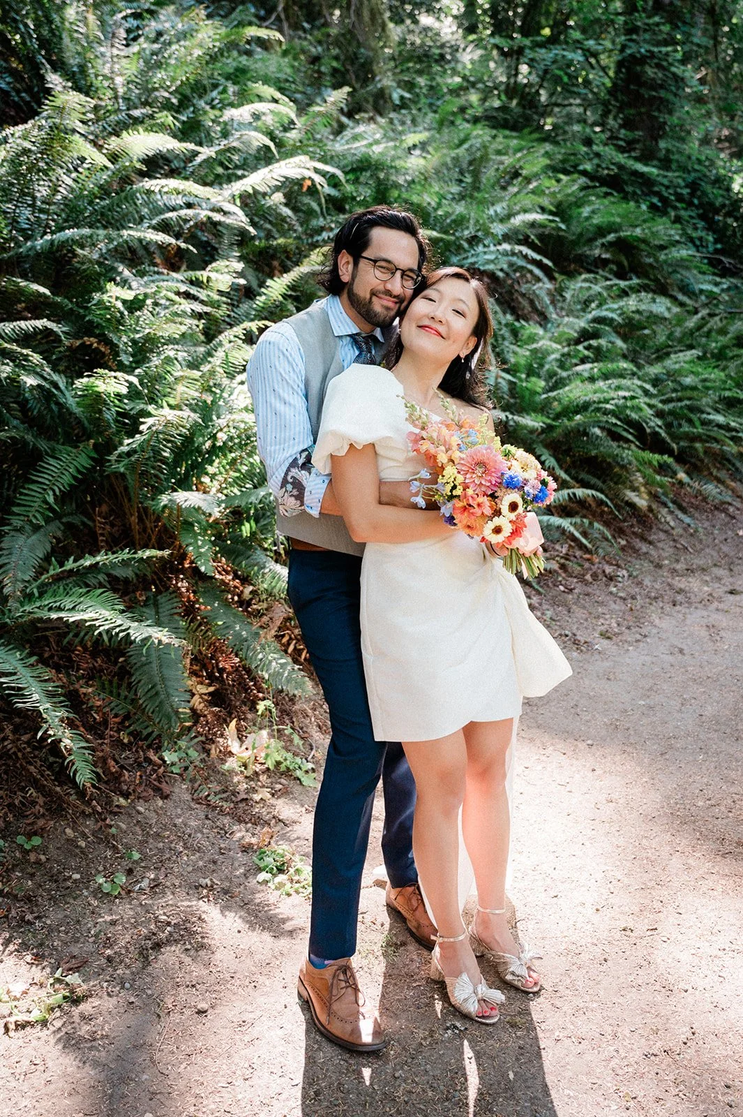 bride and groom during their intimate seattle wedding celebration