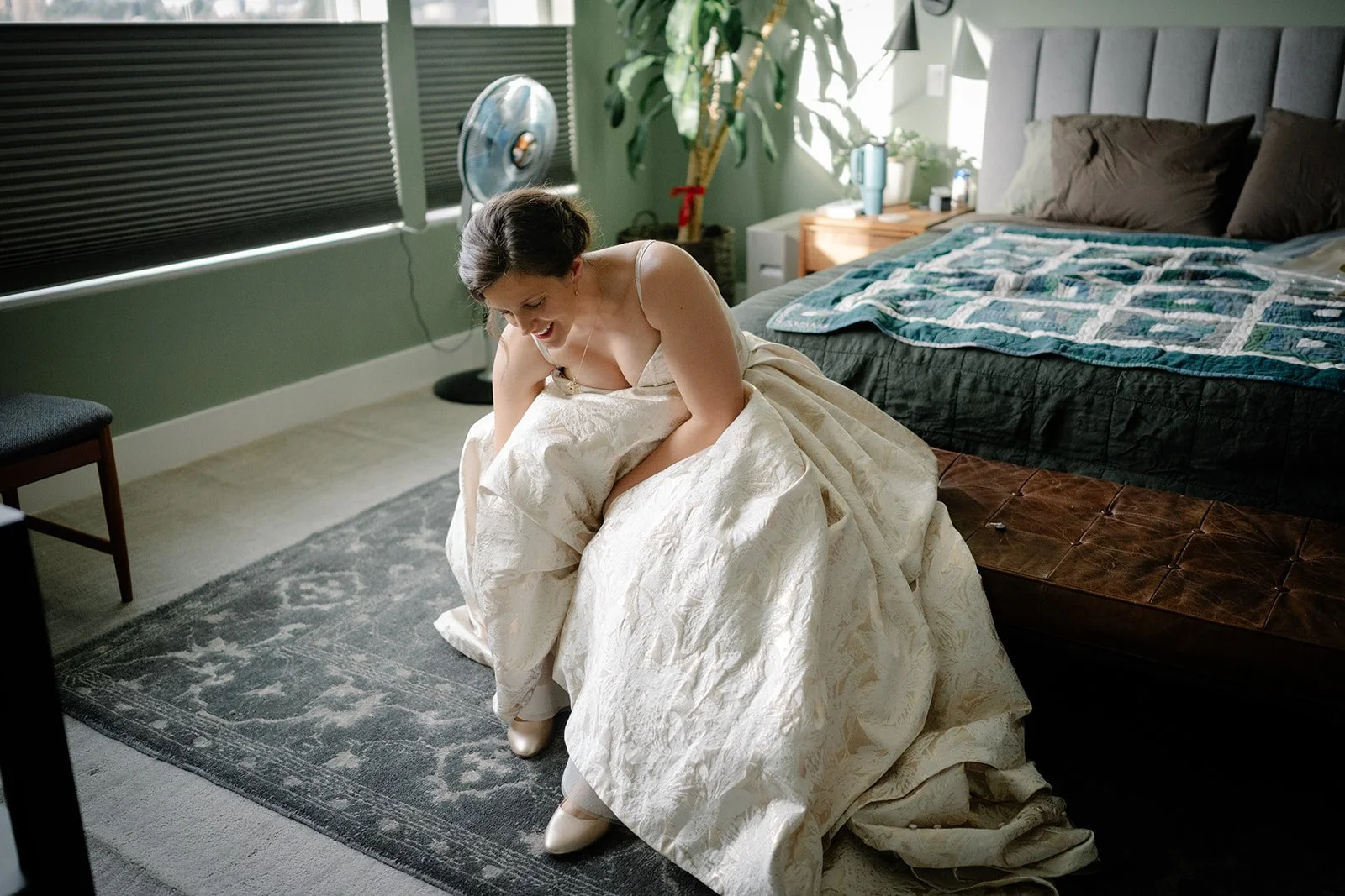 candid bride getting ready moments