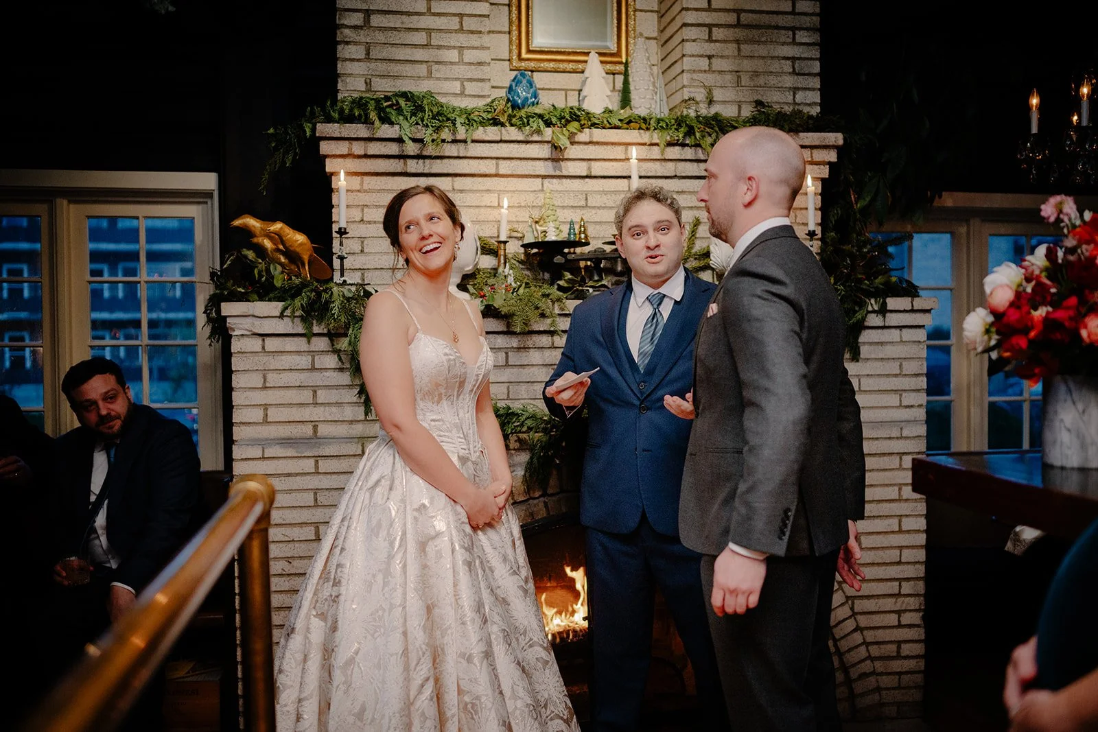 small restaurant wedding ceremony at il nido in west seattle