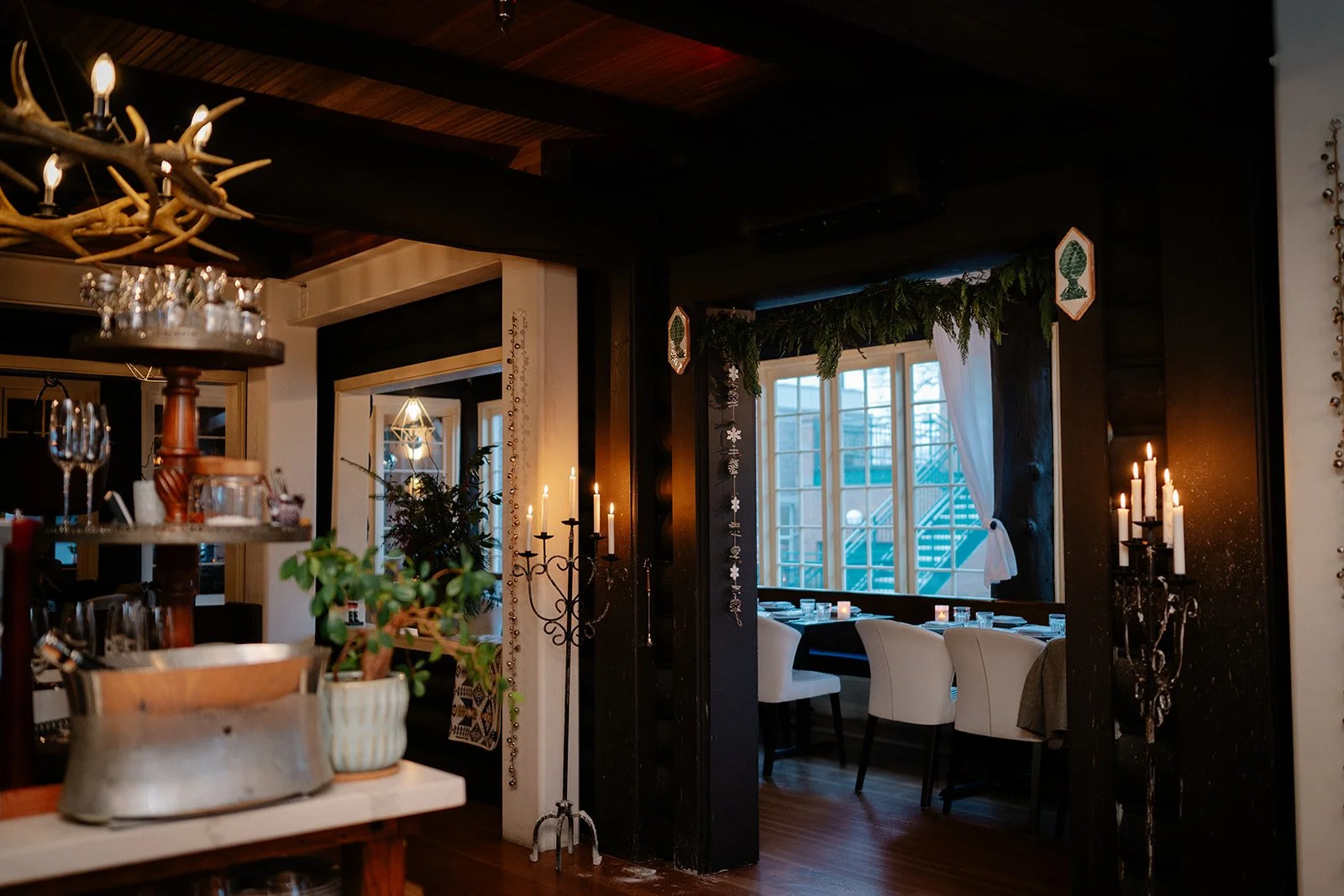 small restaurant wedding reception set up at il nido in west seattle