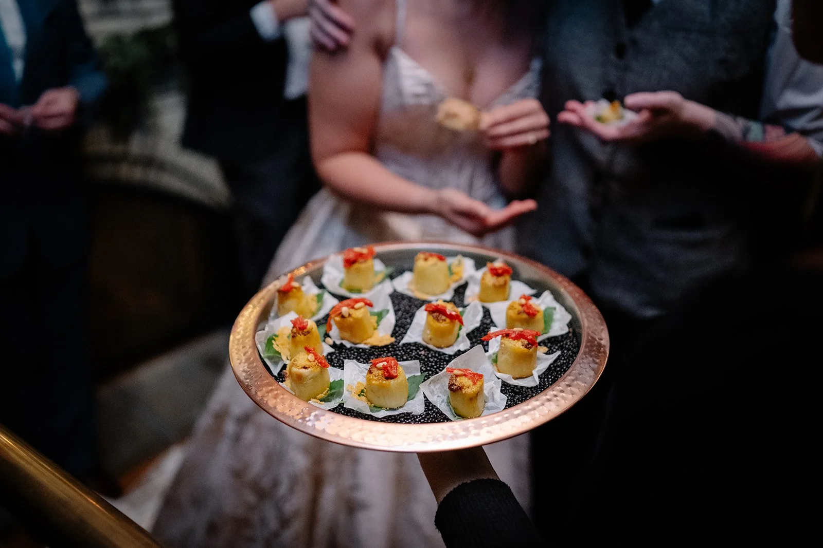 candid wedding reception moments during a small wedding at il nido in seattle