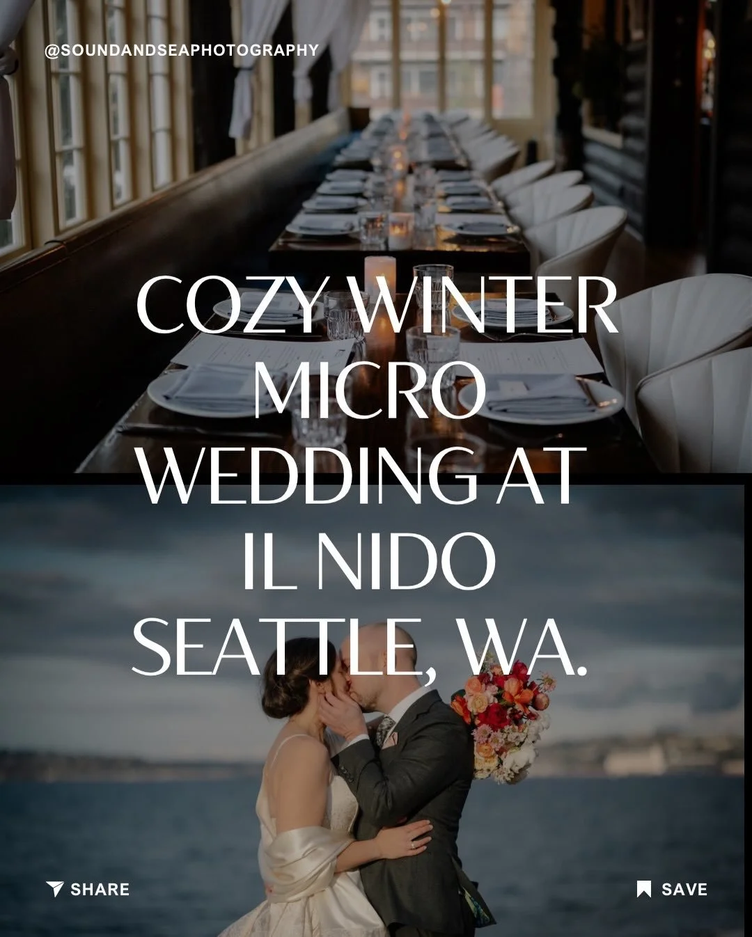 a cozy winter seattle micro wedding at il nido in west seattle last month, filled with candlelight heartfelt vows and truly incredible food. this intimate restaurant wedding unfolded slowly and honestly from getting ready at home to sharing a long di