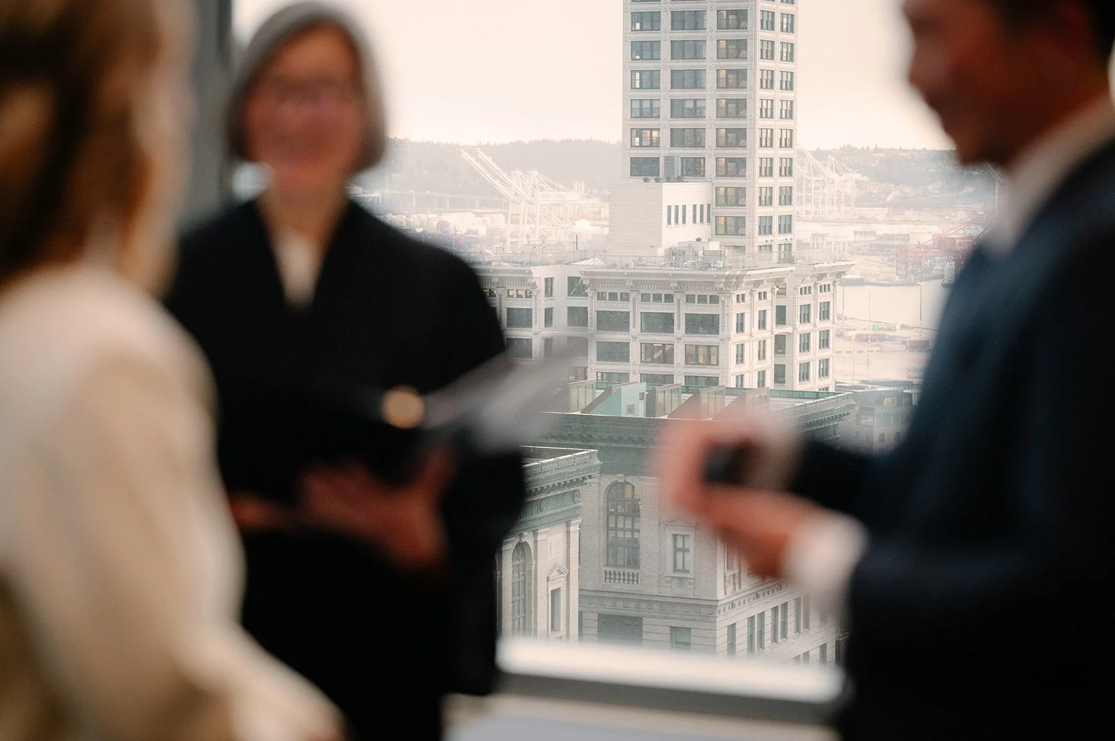 seattle municipal court wedding ceremony with city views