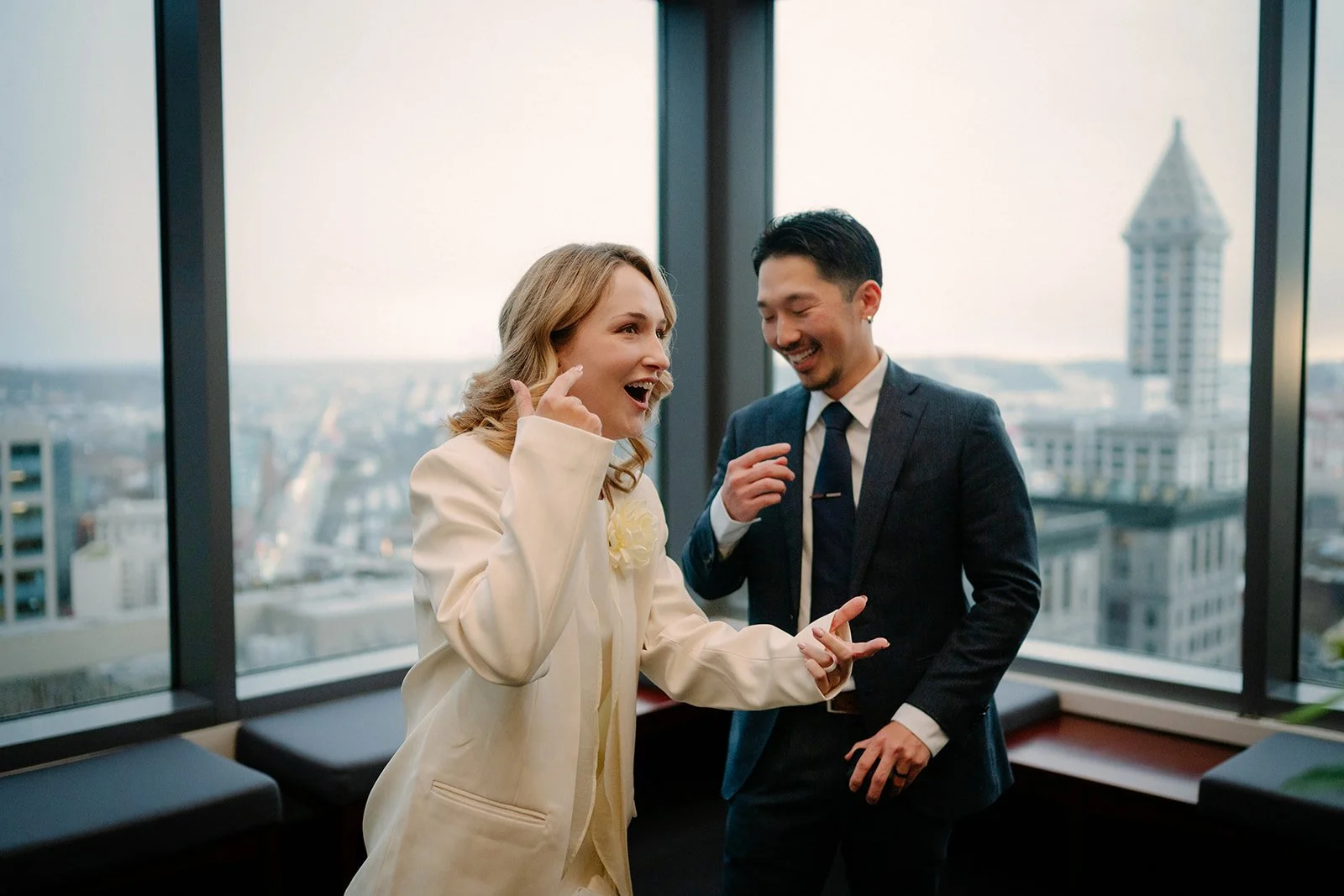 seattle municipal court wedding ceremony with city views