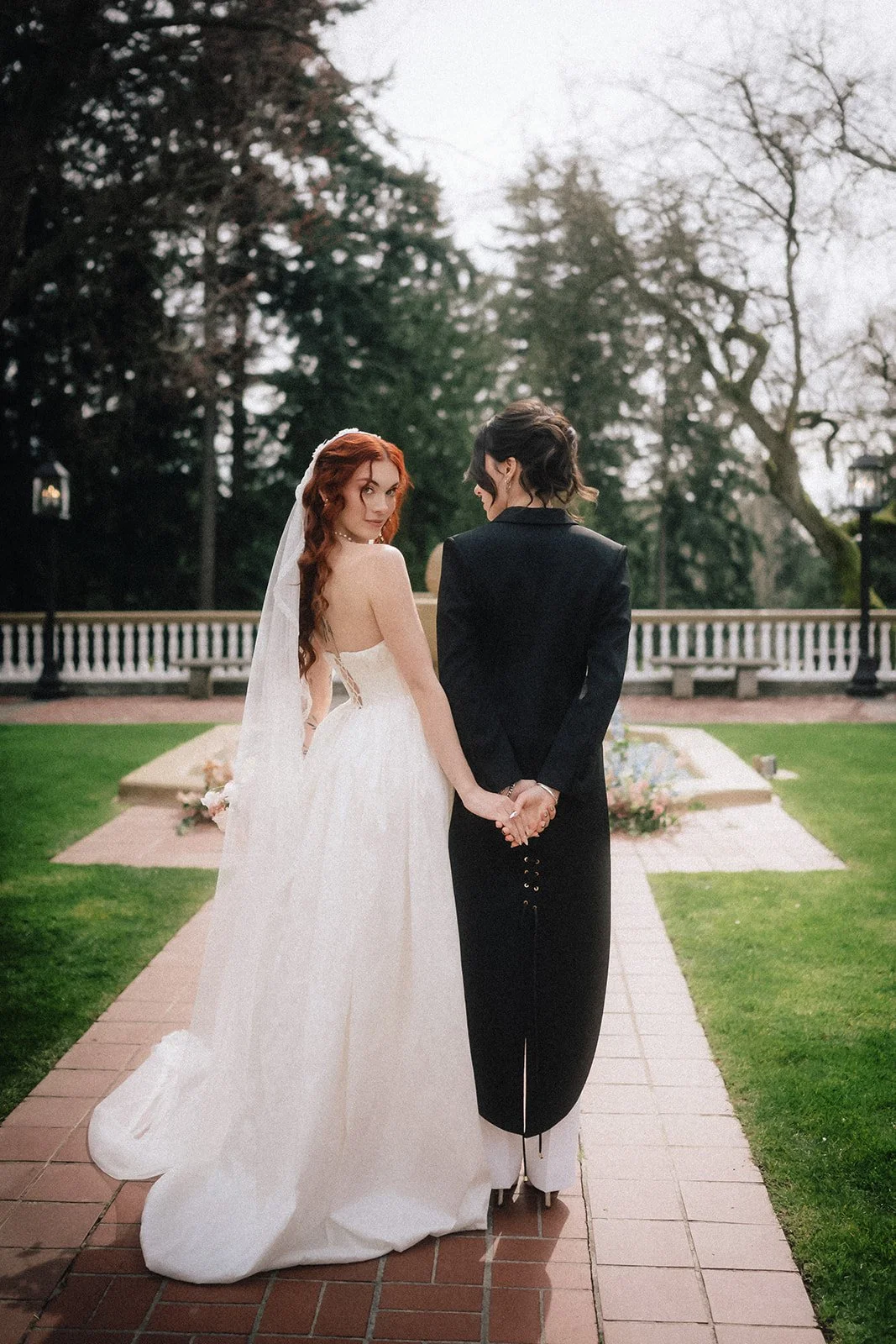 editorial style wedding photography at lairmont manor of a beautiful queer couple