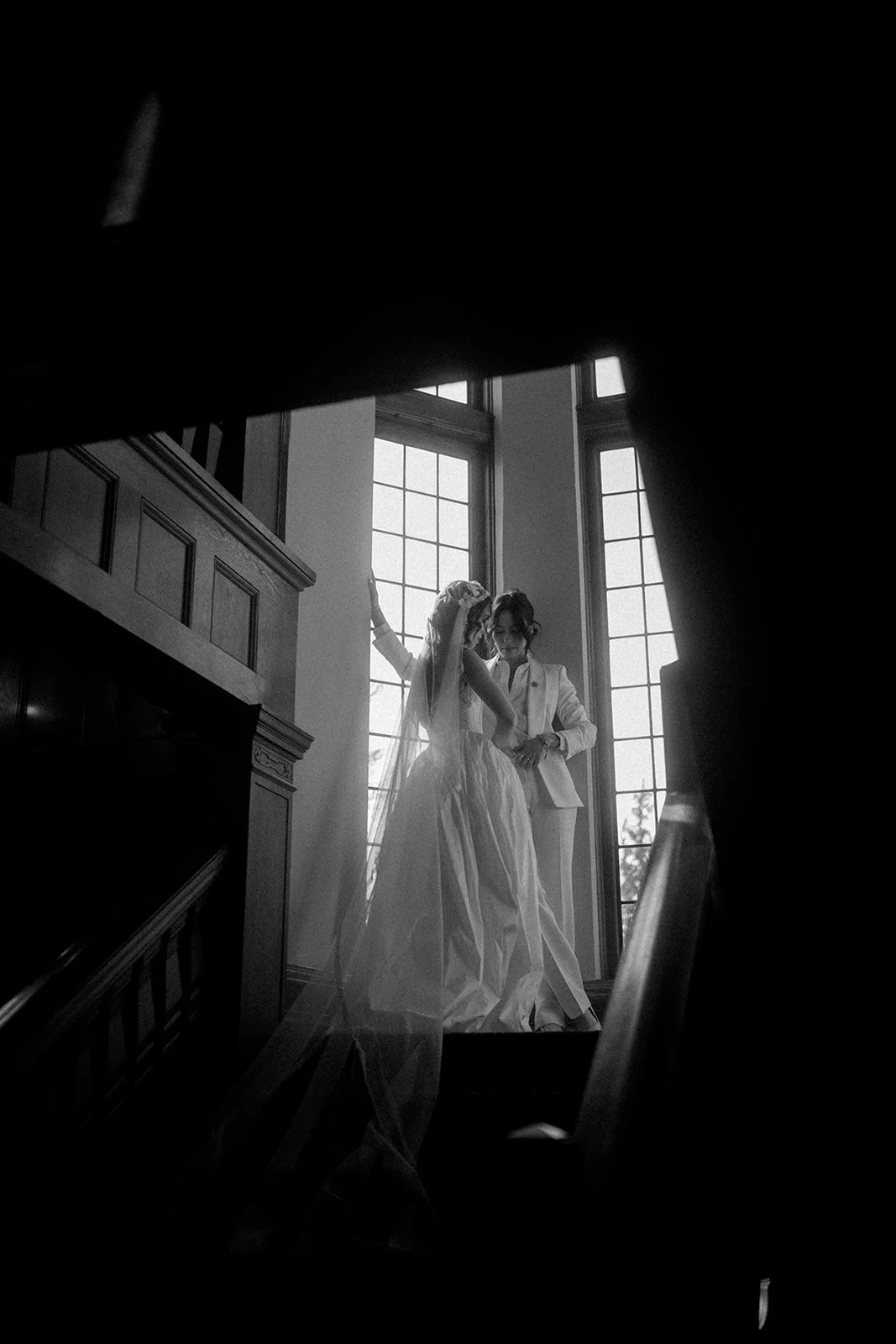 editorial style wedding photography at lairmont manor of a beautiful queer couple