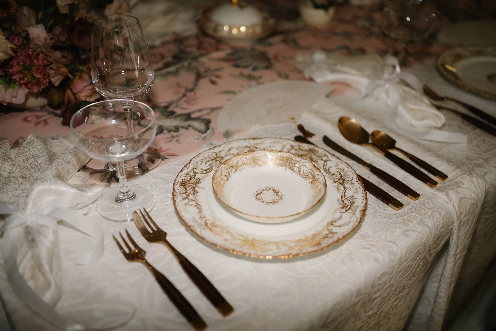 lairmont manor wedding reception decor in rococo style