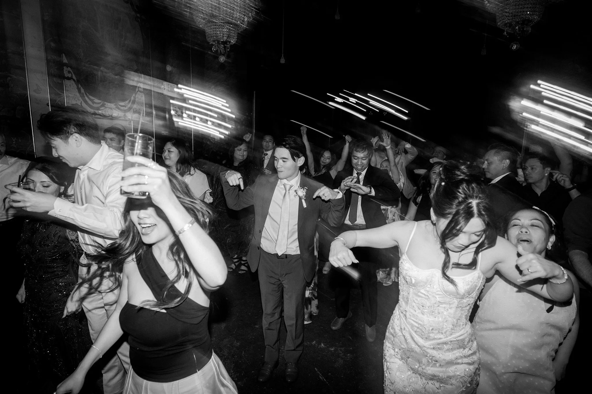 candid wedding reception dancing moments at the ruins in seattle