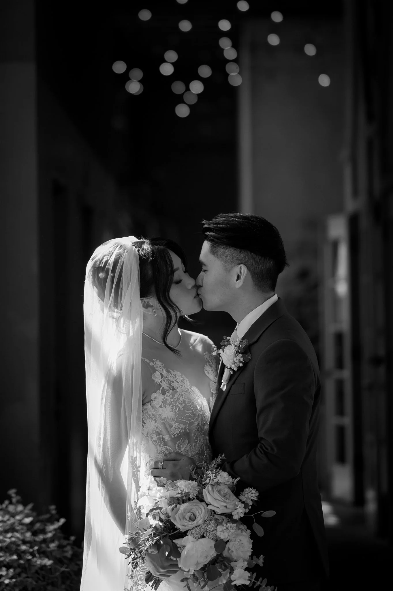 Candid wedding photography at The Ruins Seattle with cinematic lighting