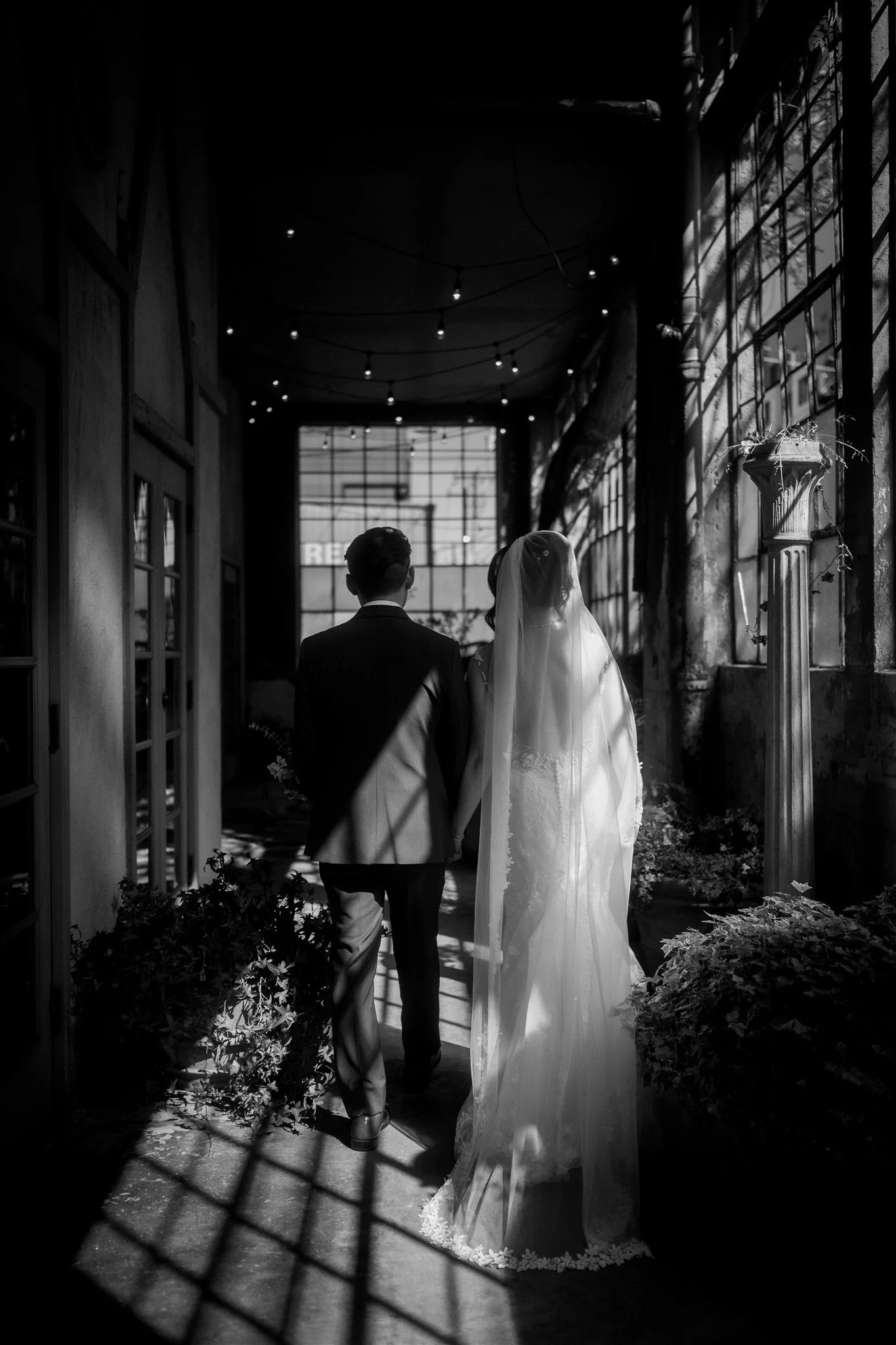 Candid wedding photography at The Ruins Seattle with cinematic lighting