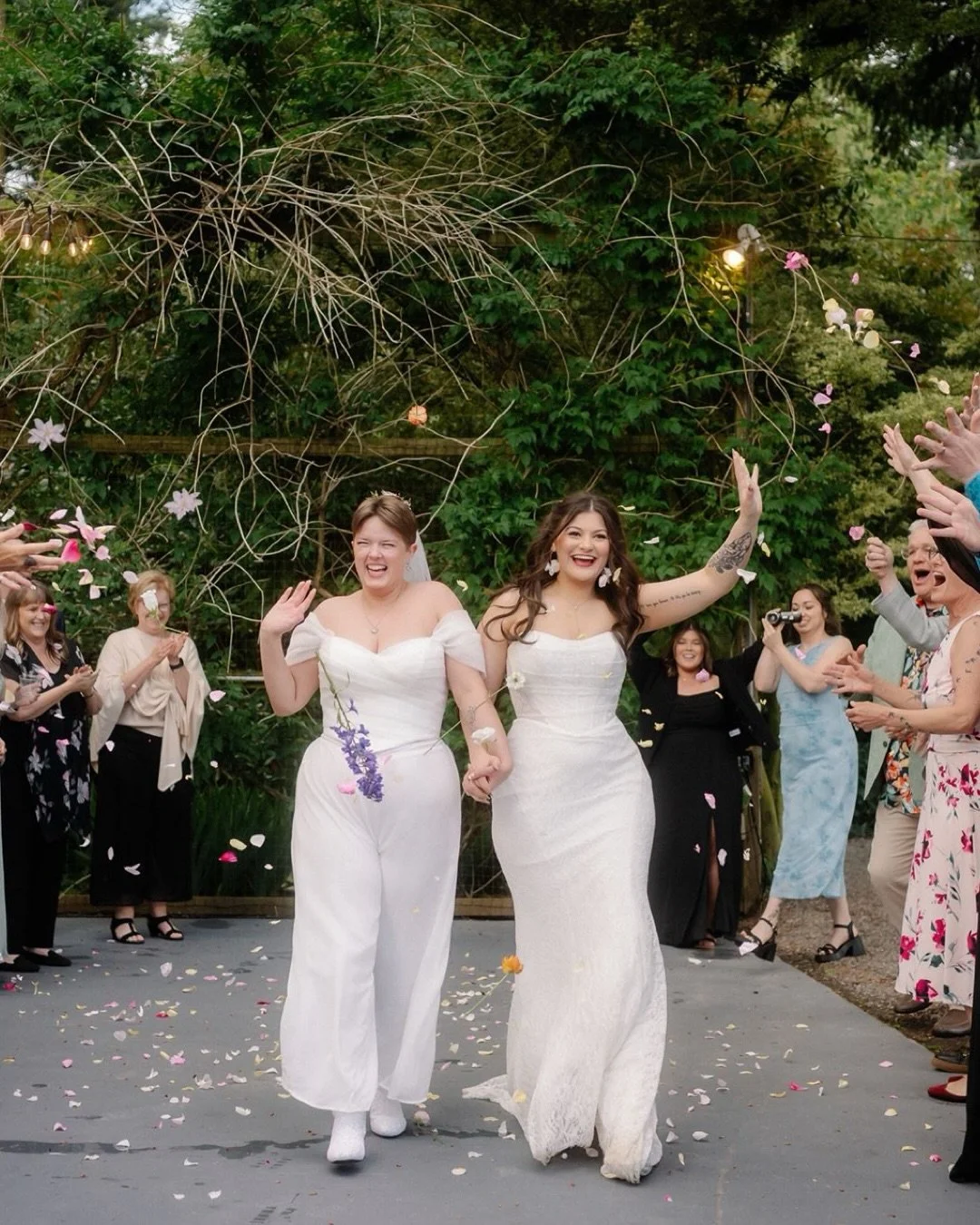 the epitome of joy. this is PRIDE. 🏳️&zwj;🌈 

congrats to s &amp; t!!! it was such a beautiful day earlier this month. we had clouds, rain, and the sun popped out just a few minutes before the ceremony and for the rest of the day. were there rainbo