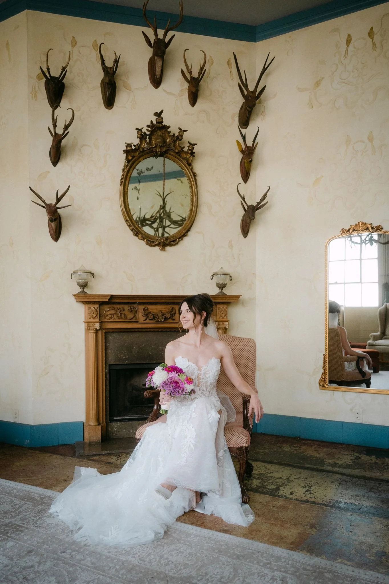 indoor bridal portraits at the ruins, seattle
