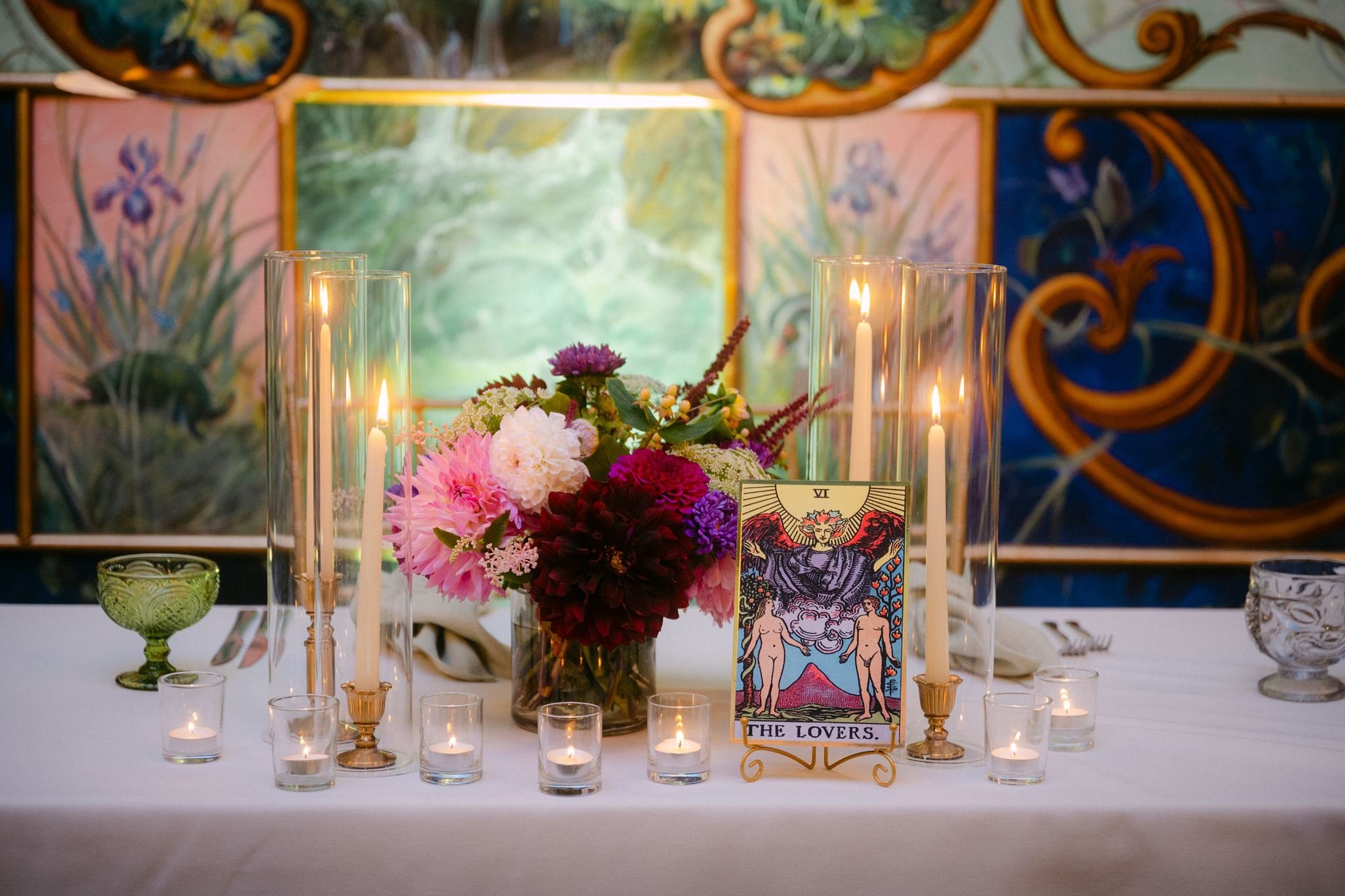 quirky wedding reception decor at the ruins in seattle
