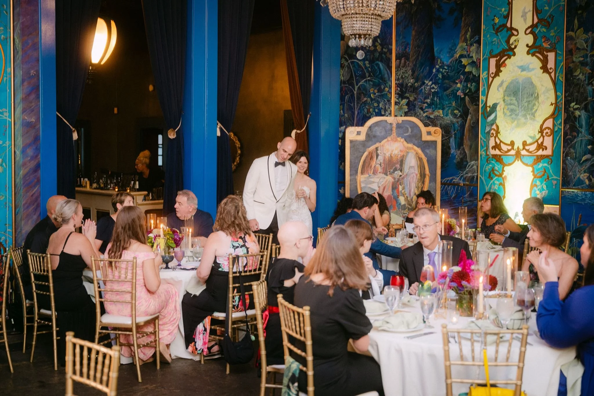 quirky wedding reception decor at the ruins in seattle