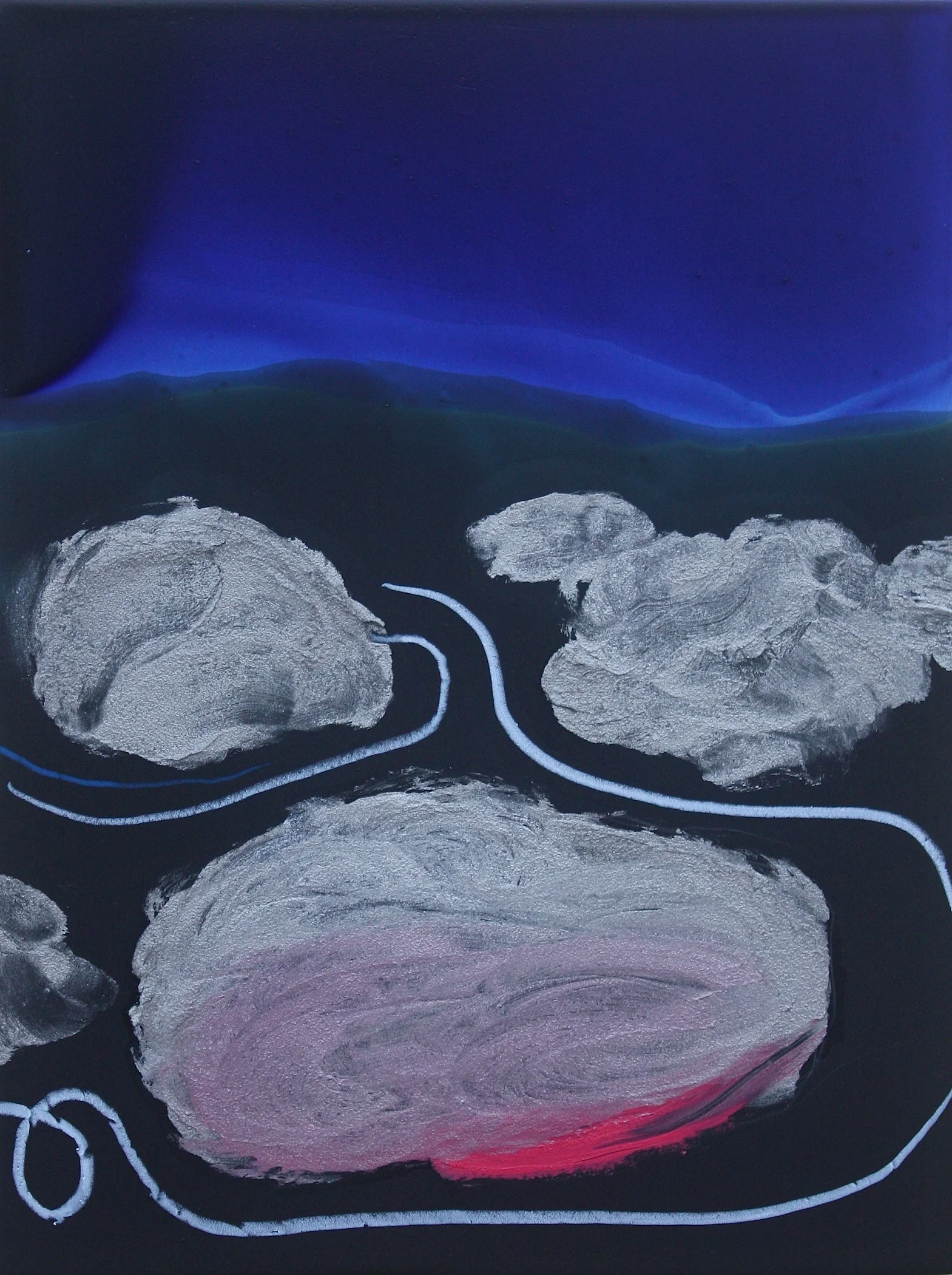 Urethane, Pigment and Oil on Aluminum 9"x12" 2014