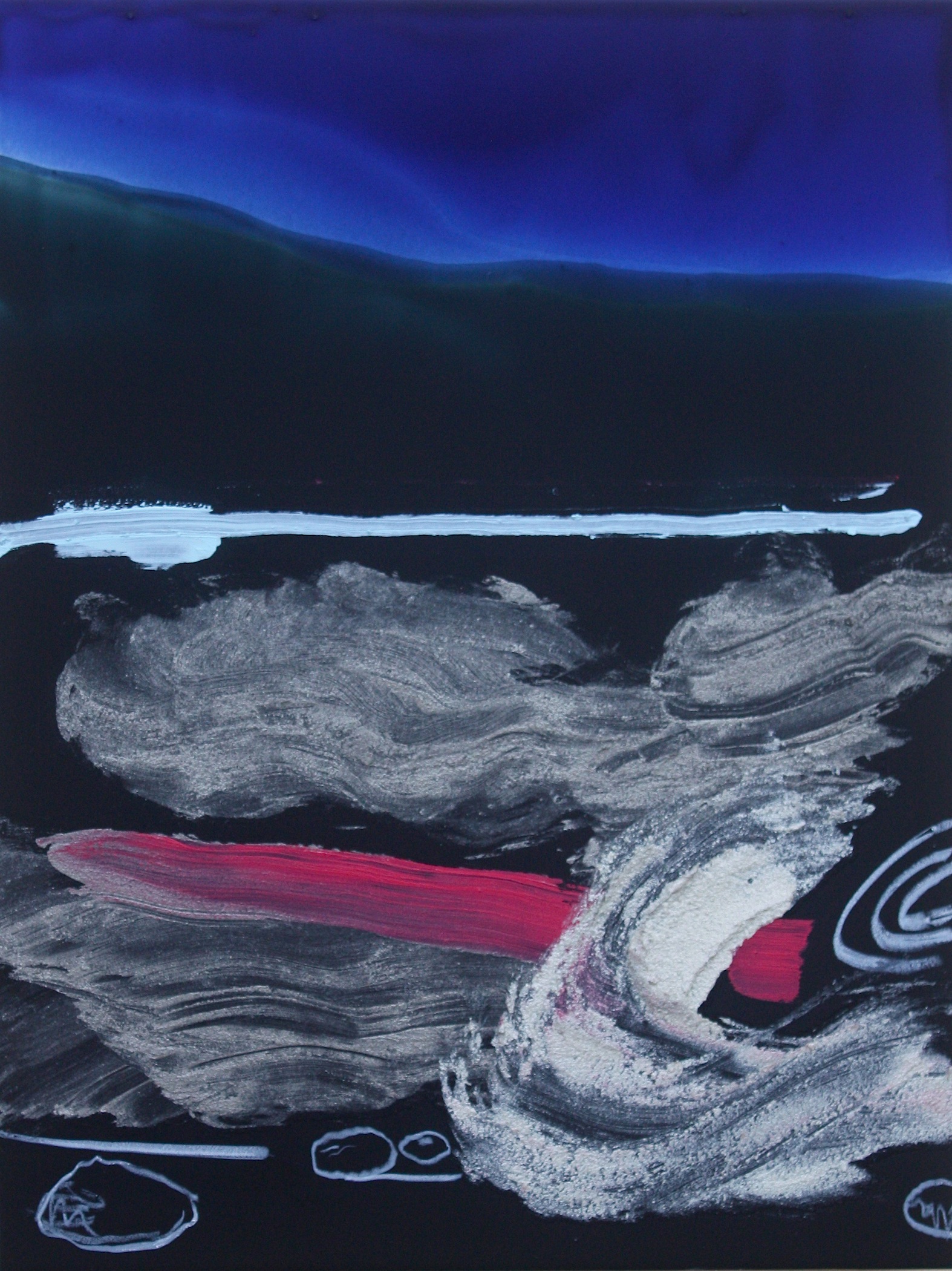 Urethane, Pigment and Oil on Aluminum 9"x12" 2014