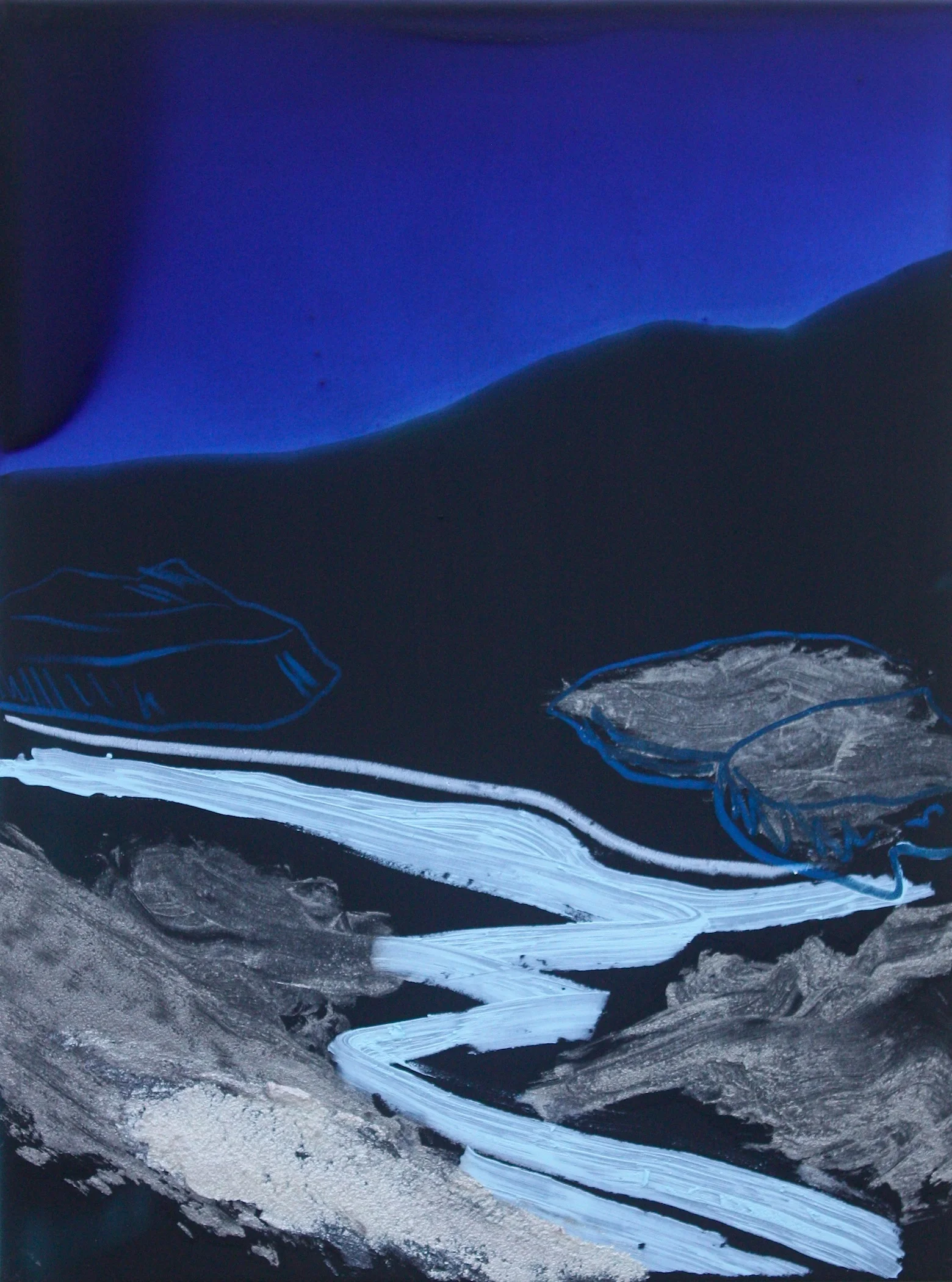 Urethane, Pigment and Oil on Aluminum 9"x12" 2014
