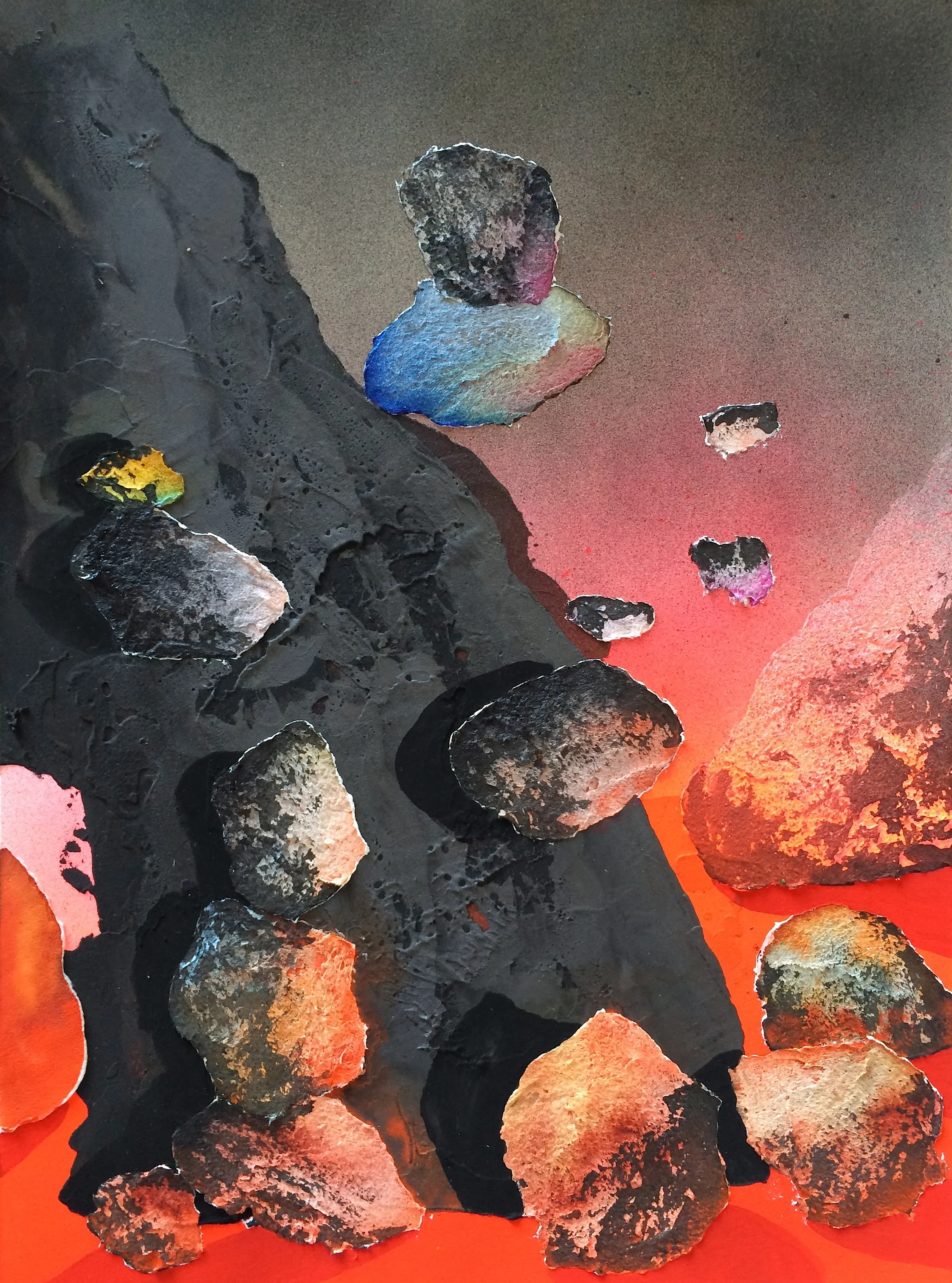  Ink, Acrylic, Vinyl, Graphite and Watercolor on Paper  9"x12"  2016 