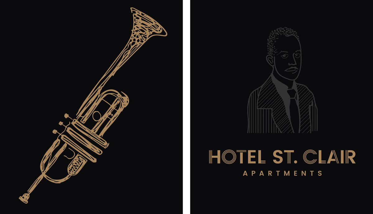 Illustrations created internally by the Hotel St. Clair Apartments team