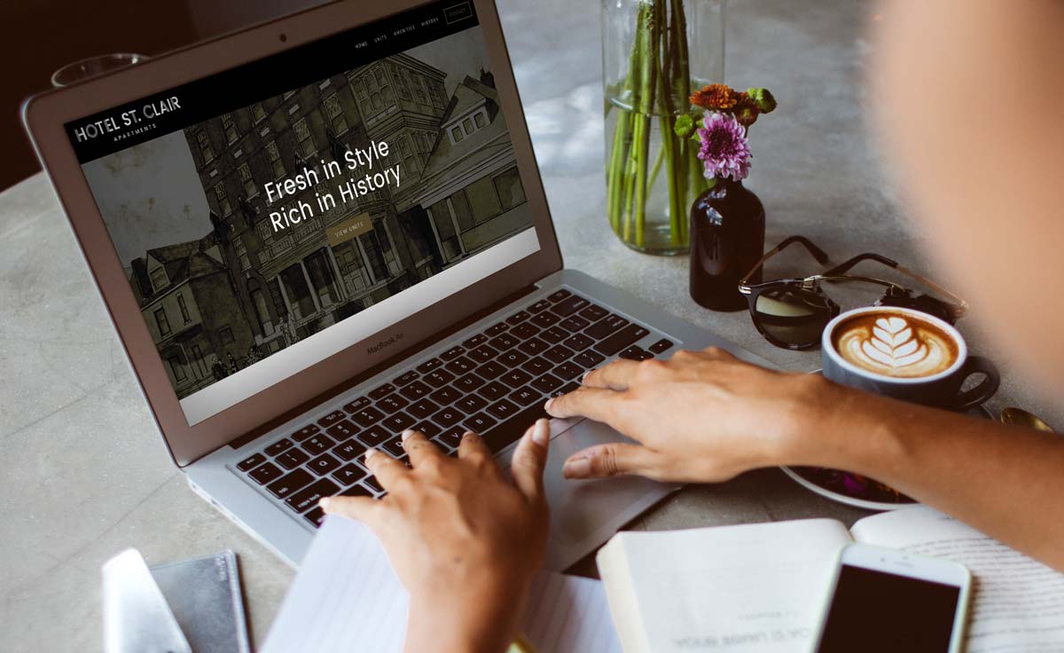 Website created internally by the Hotel St. Clair Apartments team