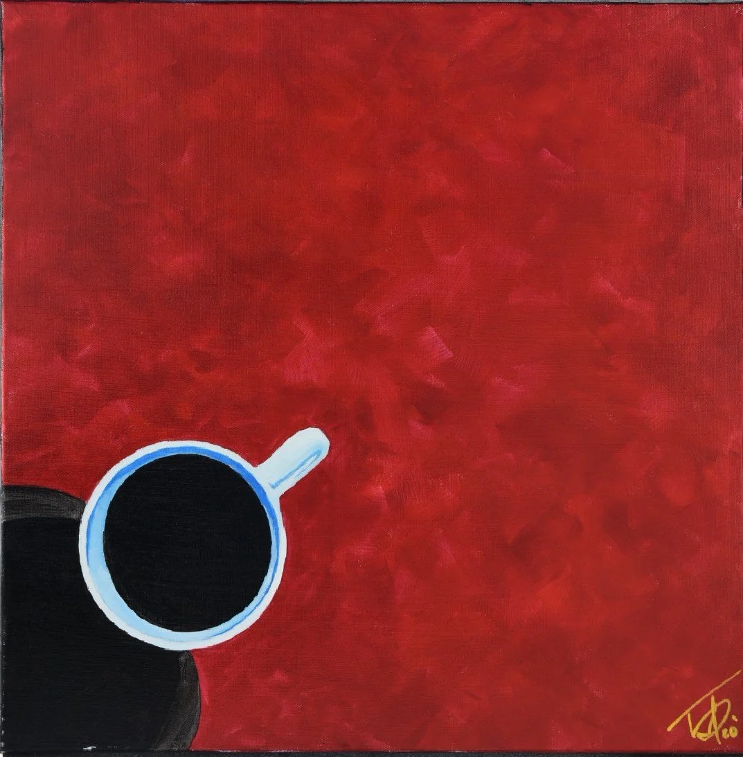 "Black Coffee, Red Table"