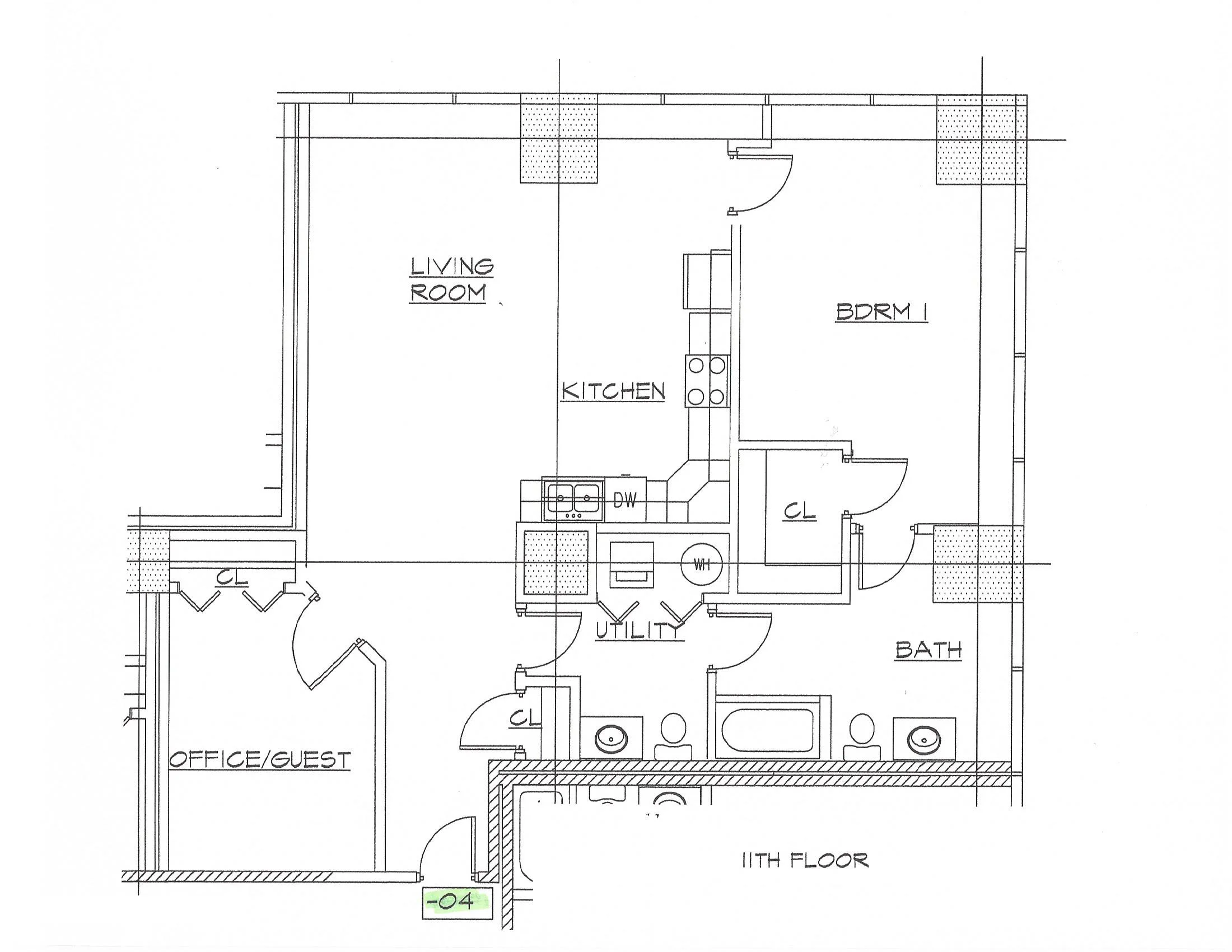 1 Bedroom, 1.5 Bath 1,205 sq. ft.