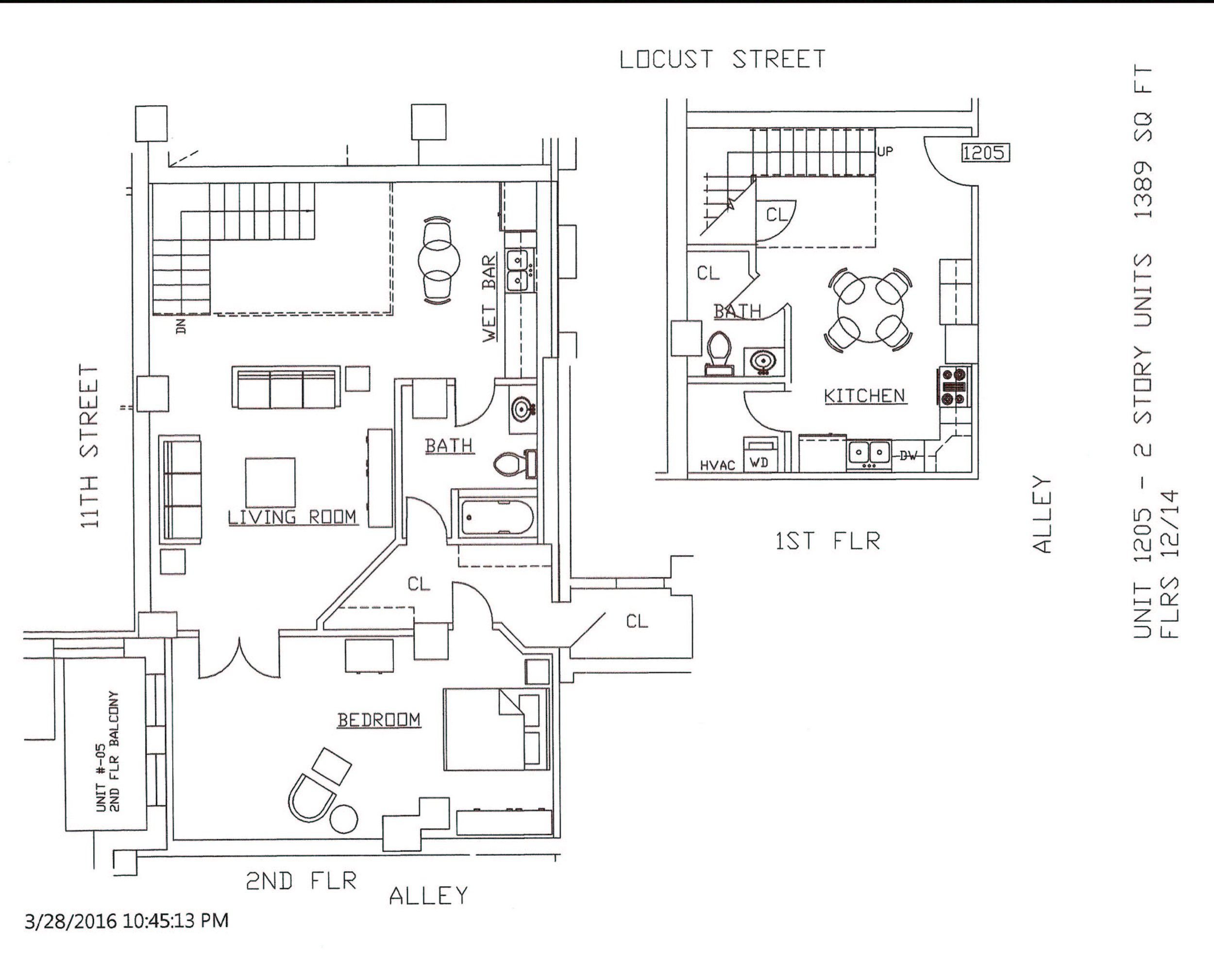 Unit 1205, 1389 Square Feet