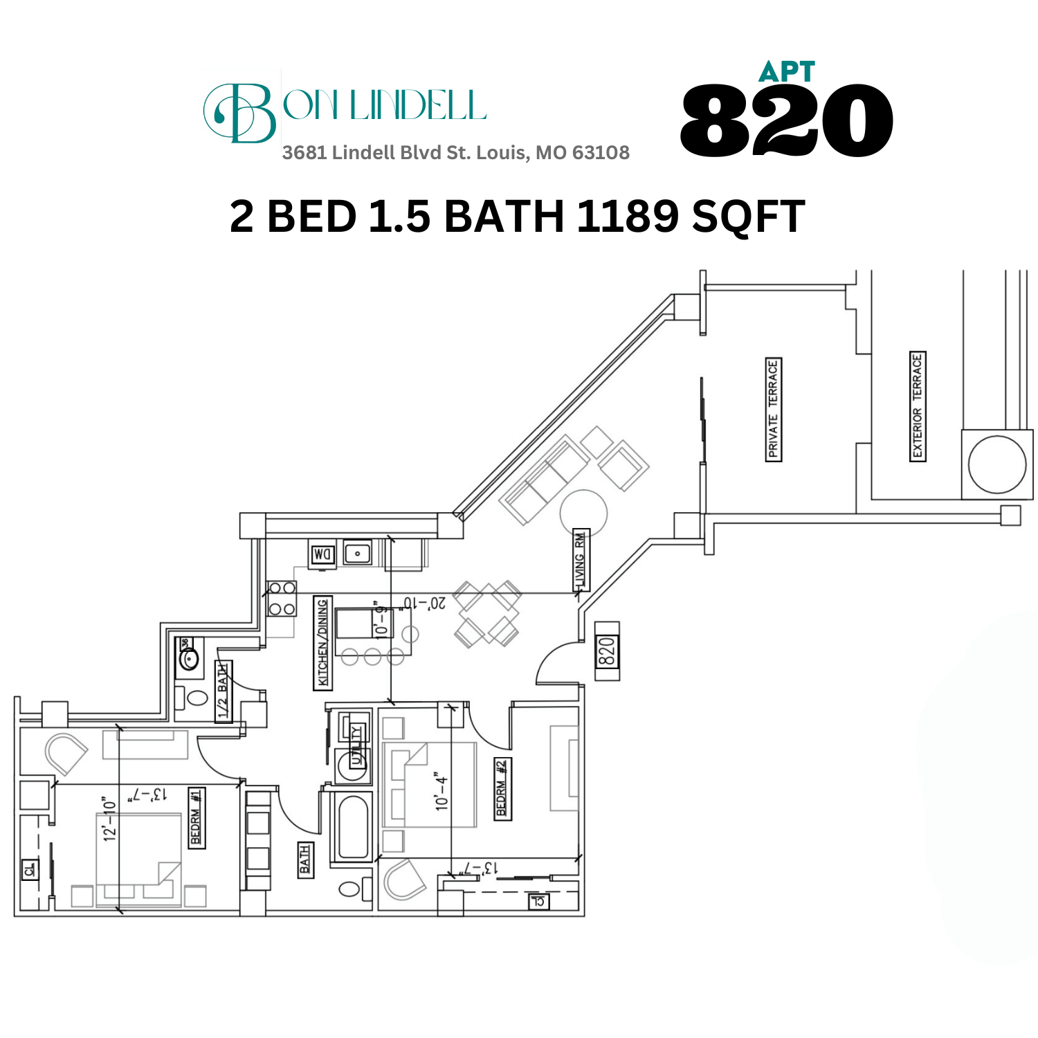 2 Bed Apt 820