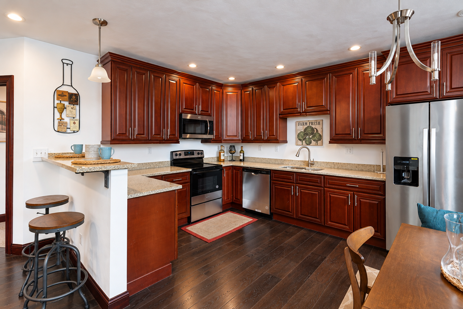 Bright Polished Cherrywood Kitchen Interior.png