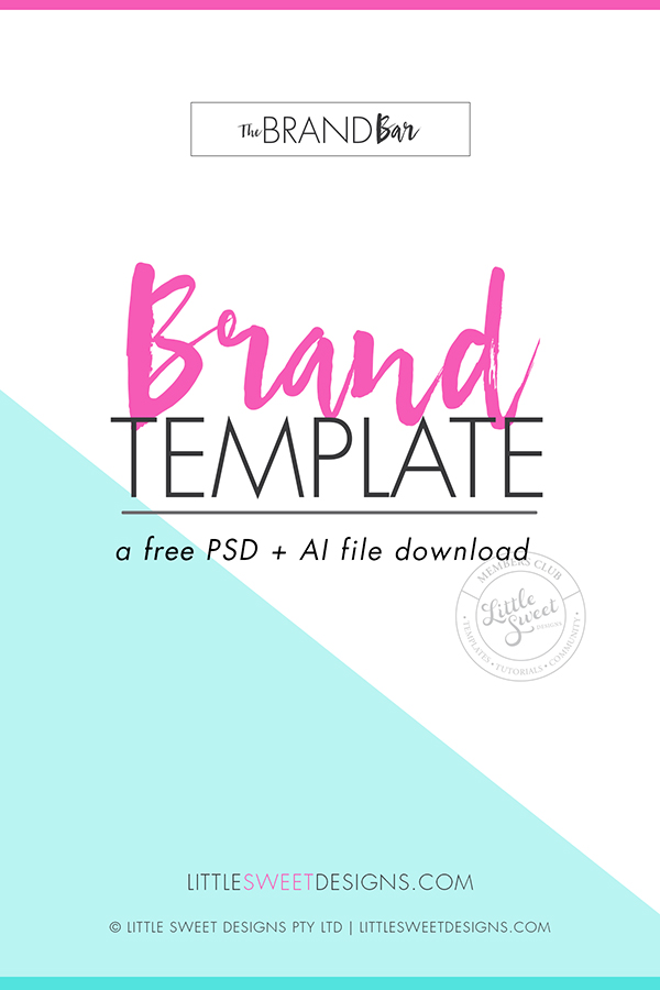 BRAND BOARD TEMPLATE .PSD + .AI (PHOTOSHOP + ILLUSTRATOR FILES) A brand board is an 'at-a-glance' document containing all your brand elements - this includes your main logo, sub logo mark variations, font selection color palette, design elements and patterns + textures. A brand board is an important part of the branding process. Download & Create Yours Today!