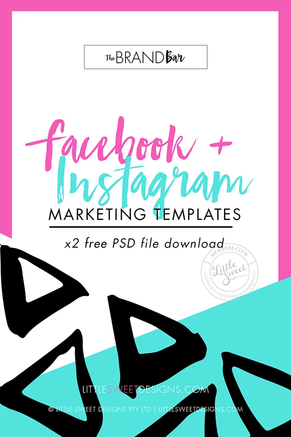 SET OF 2 PHOTOSHOP MARKETING FILES .PSD (LAYERED PHOTOSHOP FILES) - FACEBOOK TIMELINE COVER + - INSTAGRAM SQUARE. Marketing Templates for you to use in your biz. Download and put them to work today! Don't forget to tag @littlesweetdesigns #thebrandbar when you show them off. Download & Start Promoting Today!