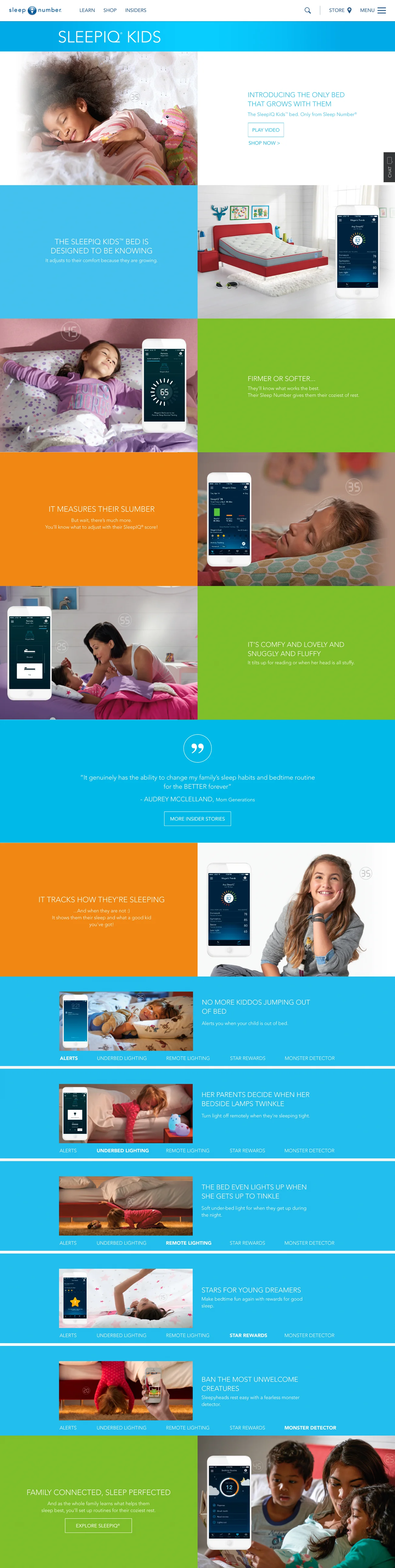 SleepIQ Kids - Website