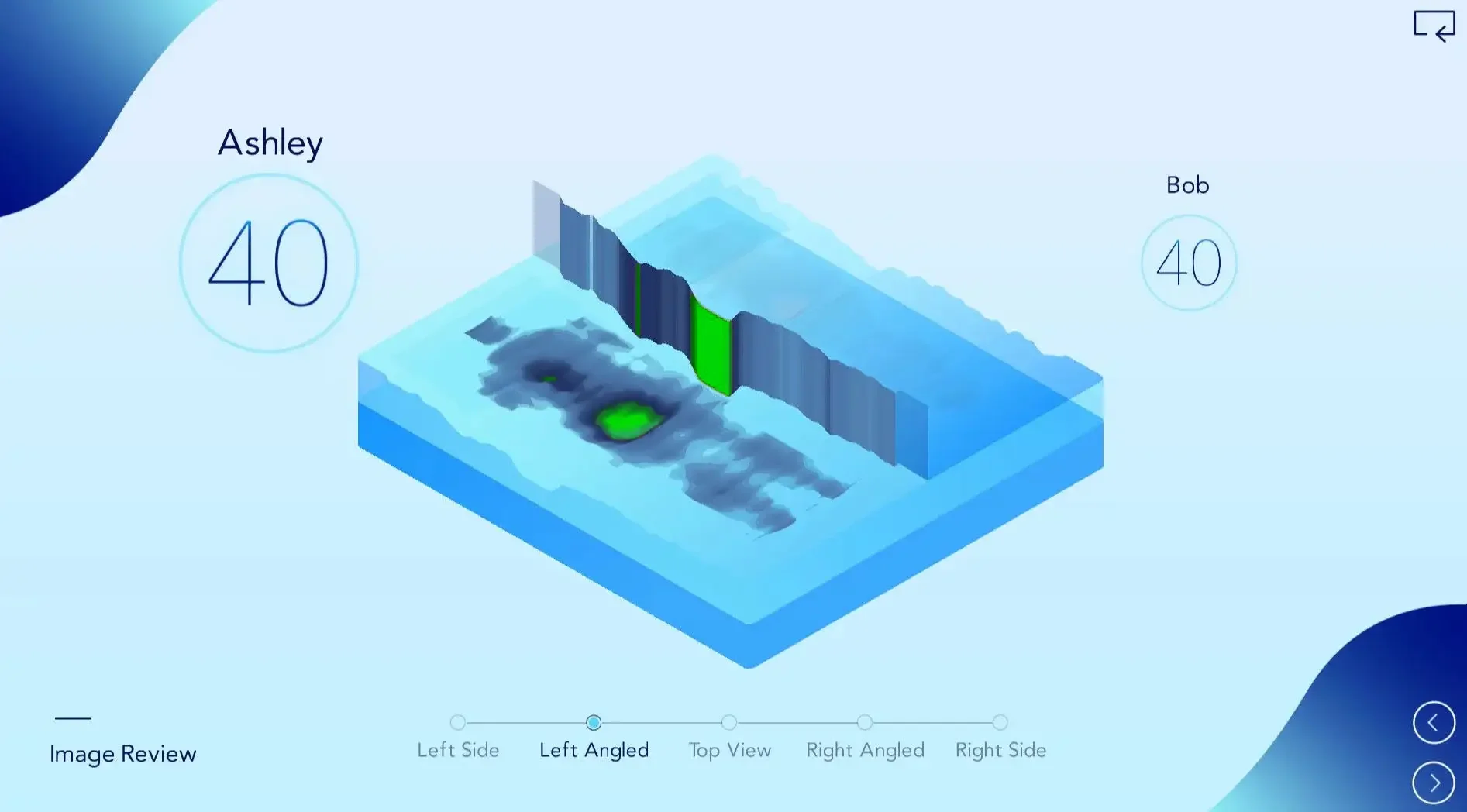 45 degree angled of optimized Sleep Number setting