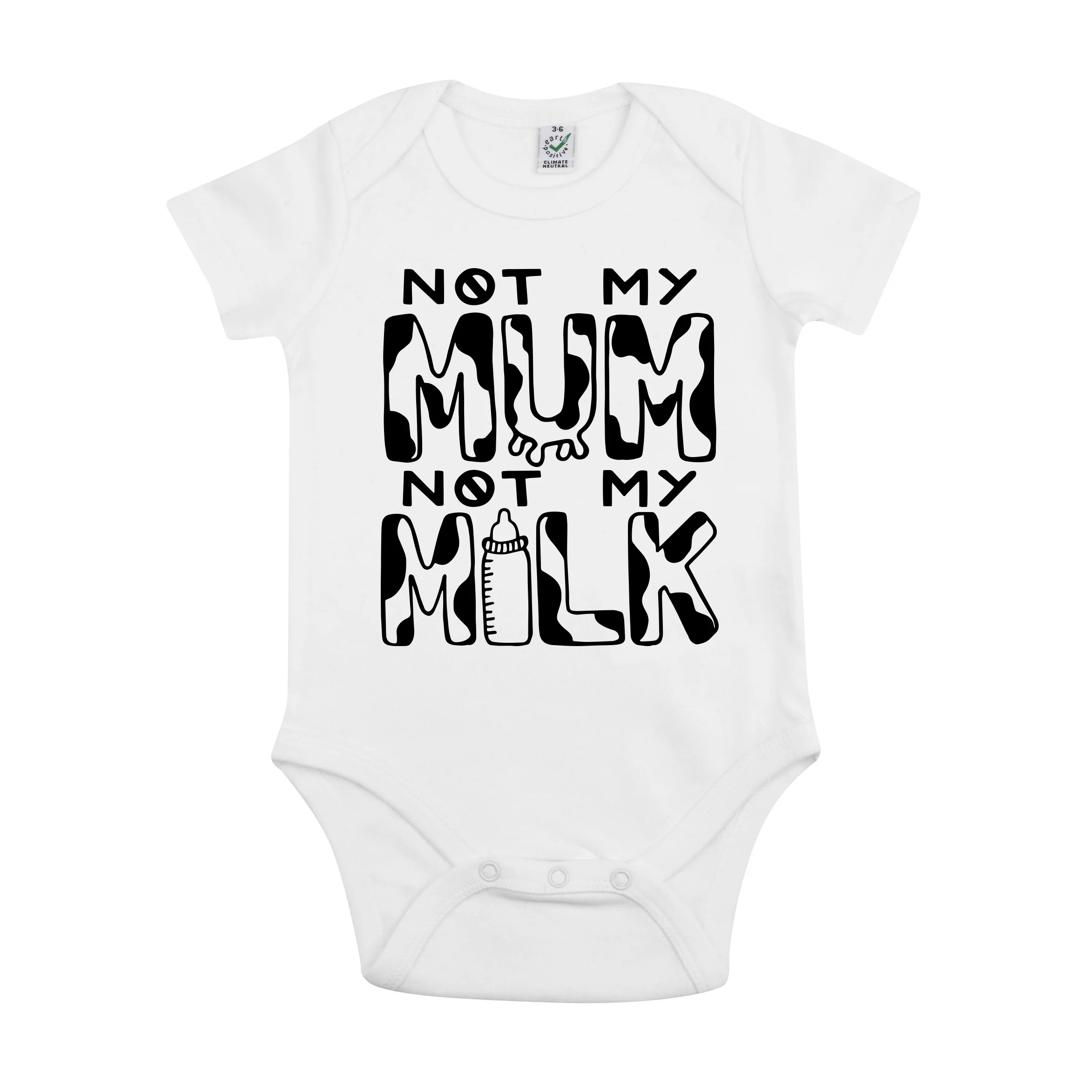 vegan not your mum not your milk babygrow dairy is scary