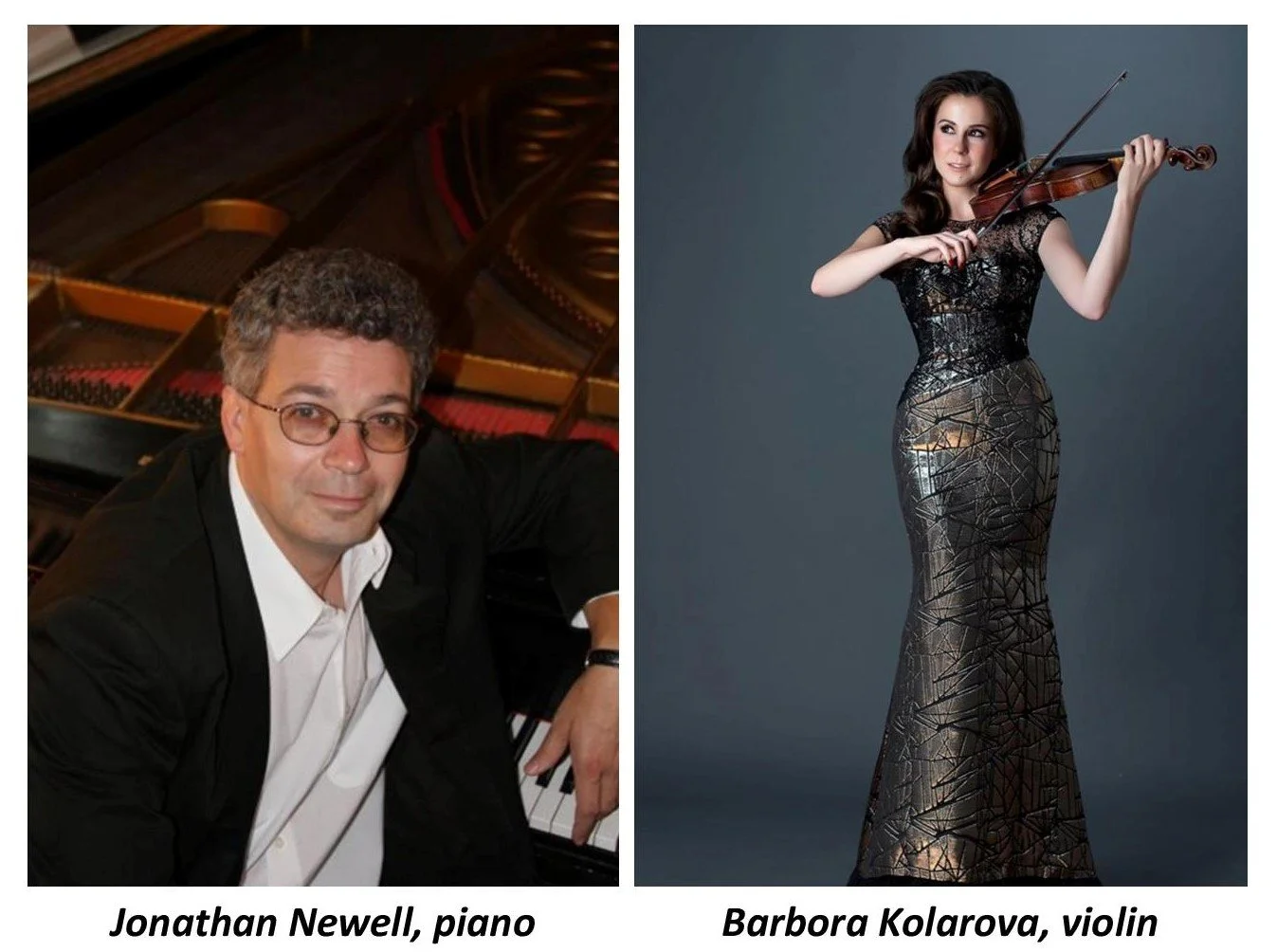 Barbora Kolarova and Jonathan Newell, violin and piano