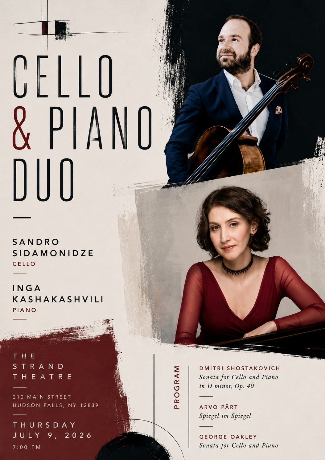 Classical Music Night with Inga Kashakashvili, piano and Sandro Sidamonidze, cello