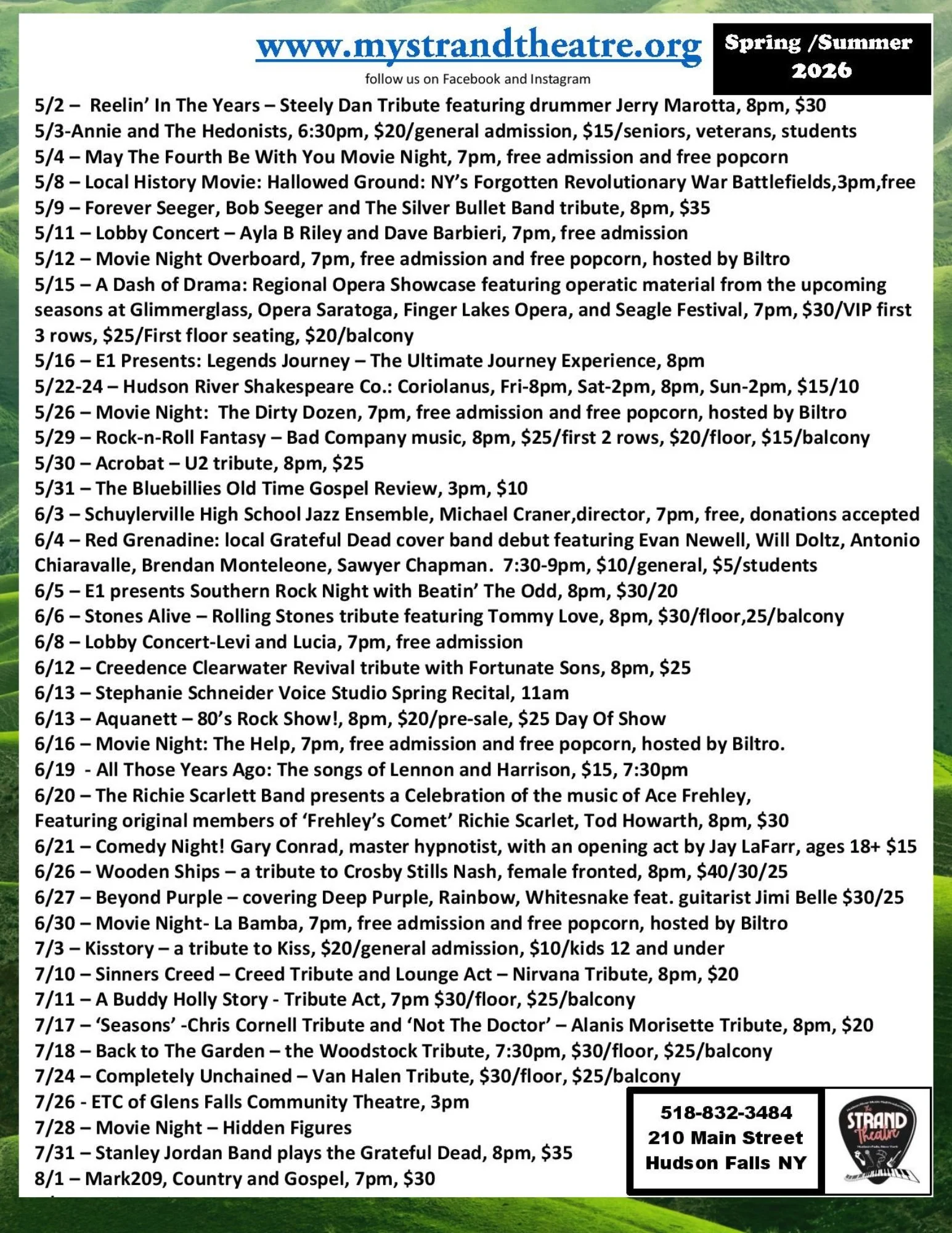 strand schedule