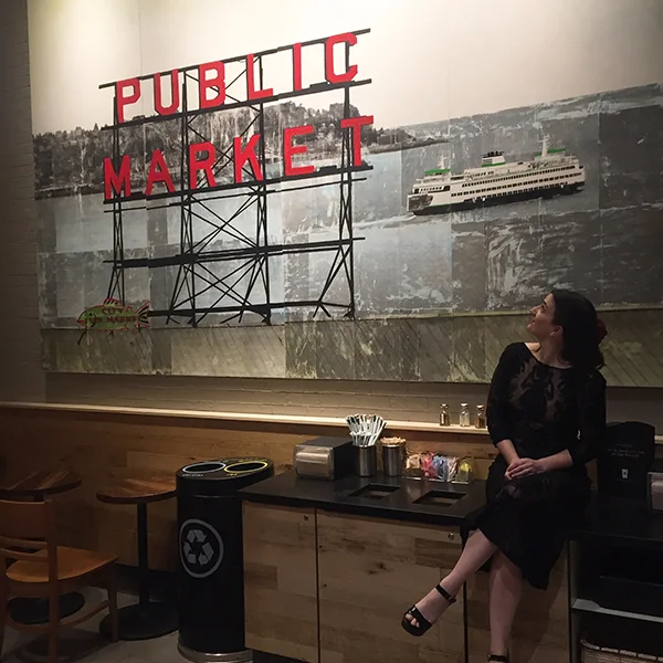 Seattle No. 45, acrylic on wood panel. 12ft x 19ft, created out of 4 3ft x 9ft panels. On permanent installation at the Seattle Starbucks on 7th, between Pike and Pine.