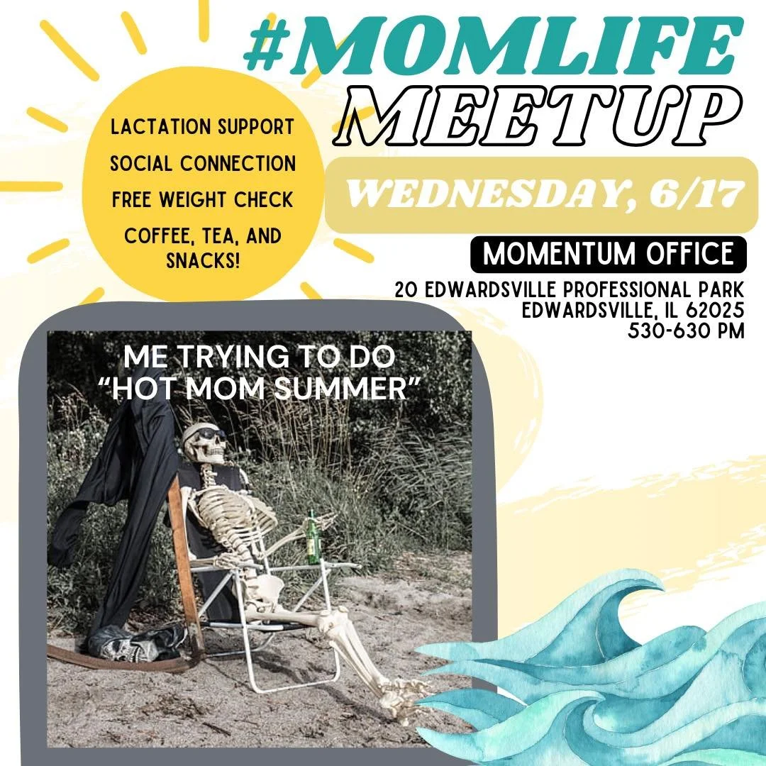 Hot Mom Summer looks a little different these days ☀️😅

Whether you're nursing a baby, chasing a toddler, growing a bump, or just looking for adult conversation, we'd love to see you.

Come grab a snack, sip some coffee or tea, get a free weight che