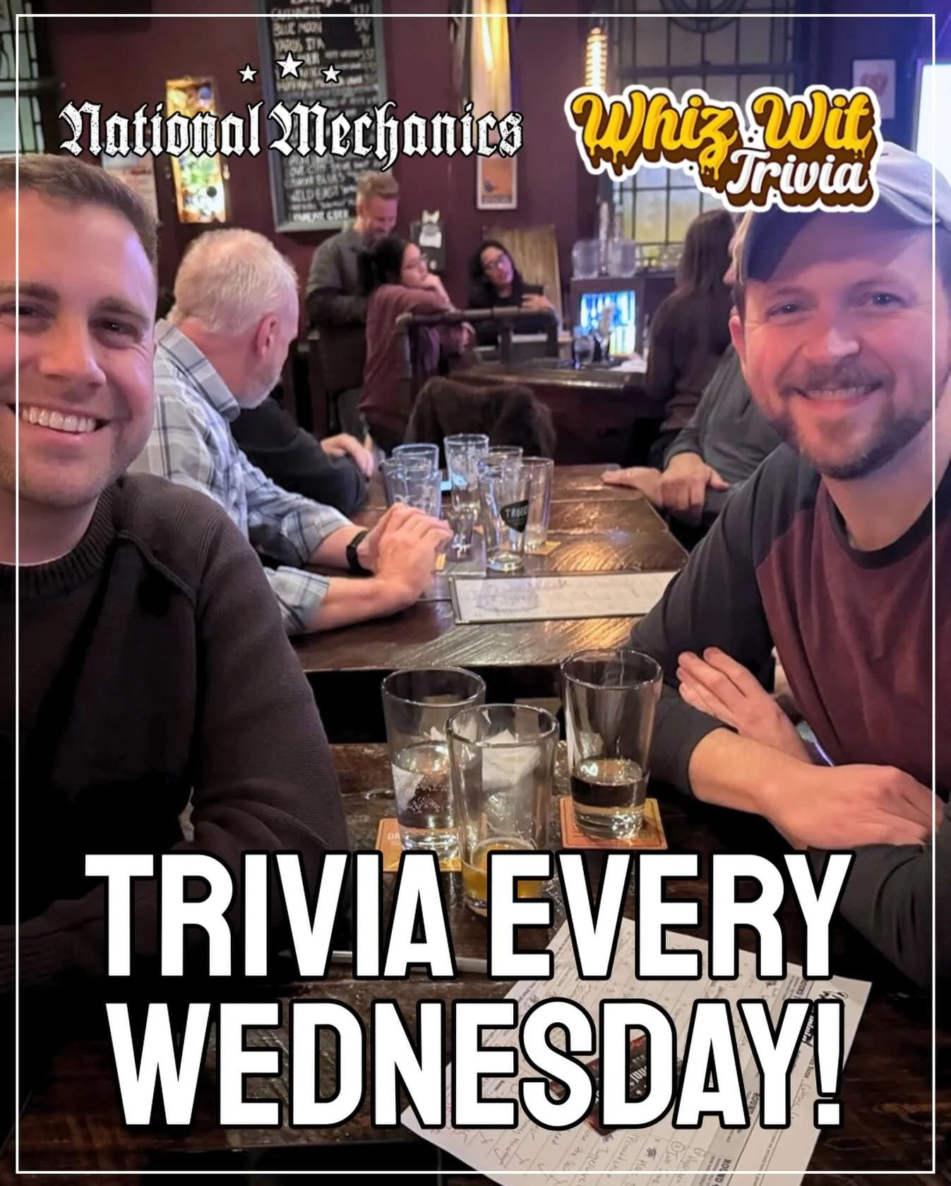 Do you like playing pub trivia? 🤔🧠 Then come put that brain to work at 8pm with @whizwittrivia &ndash; may the smartest squad win!

Wednesdays | 4 rounds | General trivia | Win NM Gift Cards | FREE to play | Host: @maddiecooper Brains &amp; beers -