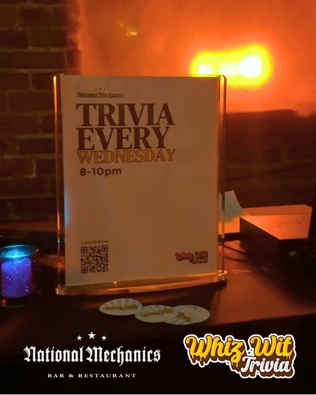 Tonight's VIBE: trivia, drinks &amp; proving you're the smartest one in the room! 🧠😏 8pm w/ @whizwittrivia - COME PLAY! 🍻🎉

4 rounds | General trivia | Win NM Gift Cards | FREE to play | Host: @maddiecooper 

P.S: Phillies 6:40pm &amp; Flyers Gam