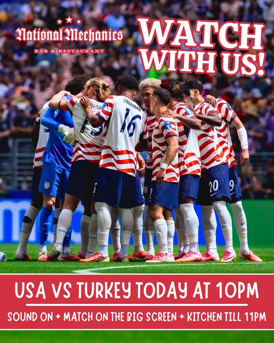 Tonight! 6.25 - USA VS Turkey 10pm at Natty Macs! Game on ALL the TVs + BIG screen w/sound. Kitchen till 11pm -  GO Team USA! 🇺🇸 

Upstairs: Bachata Night - Lesson 10pm | Social 11pm-2am | $5 Modelos + $9 House Margs | $12 cover | 21+ ...Dance w/us