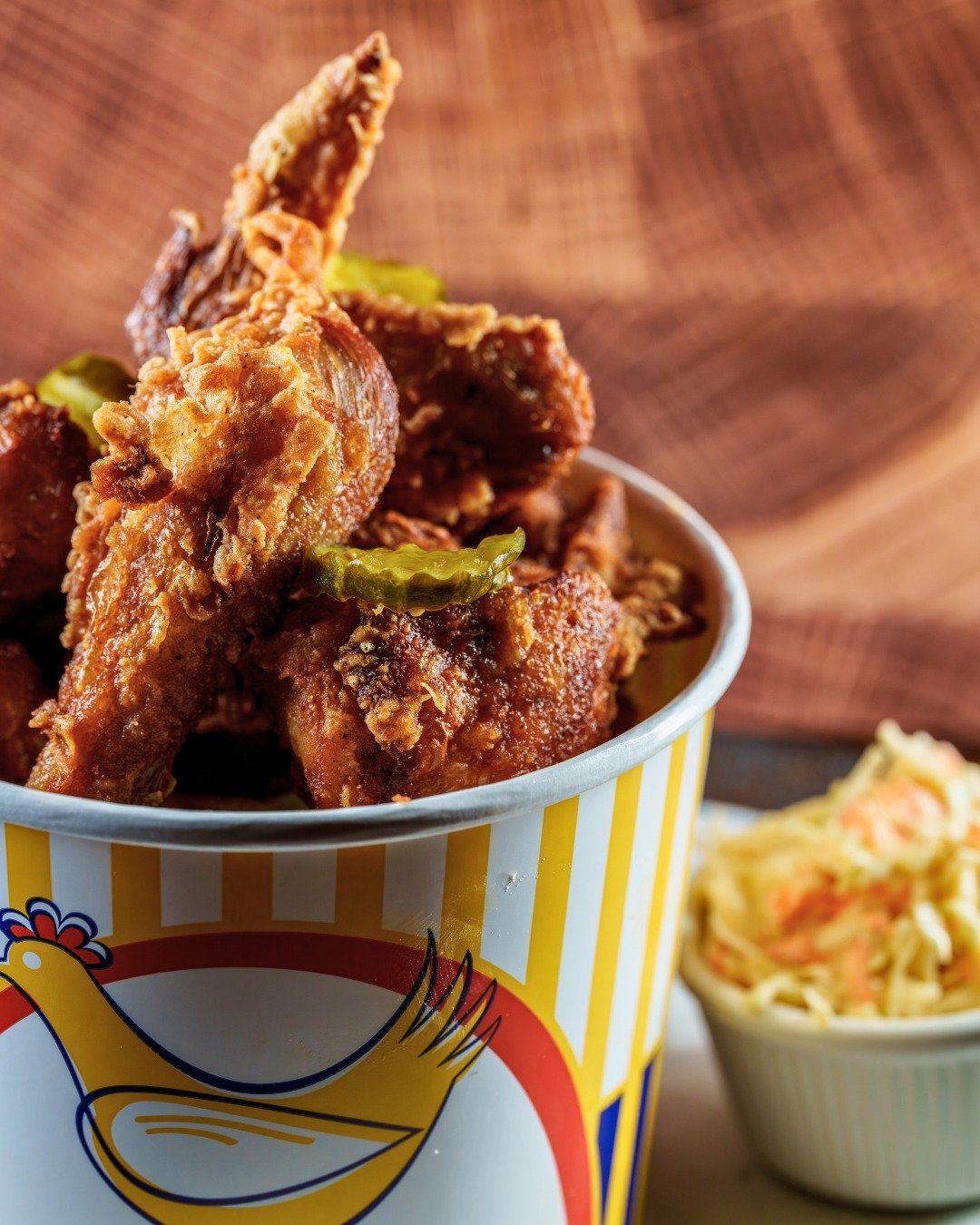 Somebody in the kitchen said "fry it again" and nobody argued! 🍗 Come eat our double fried chicken bucket: 5 pieces, fries, slaw + pickles... Sharing optional, we see nothing! 😉

Saturday Nightcap? Late Nite HH, 9pm-11pm w/ $5 draft cockt