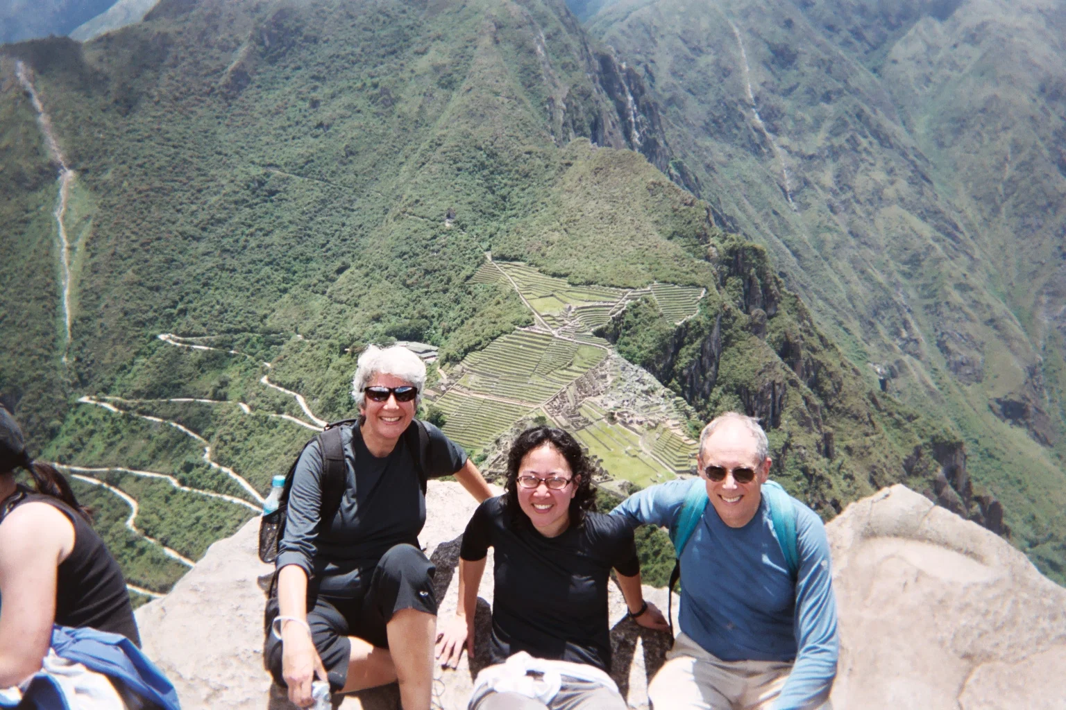 top of huana picchu with terps.JPG