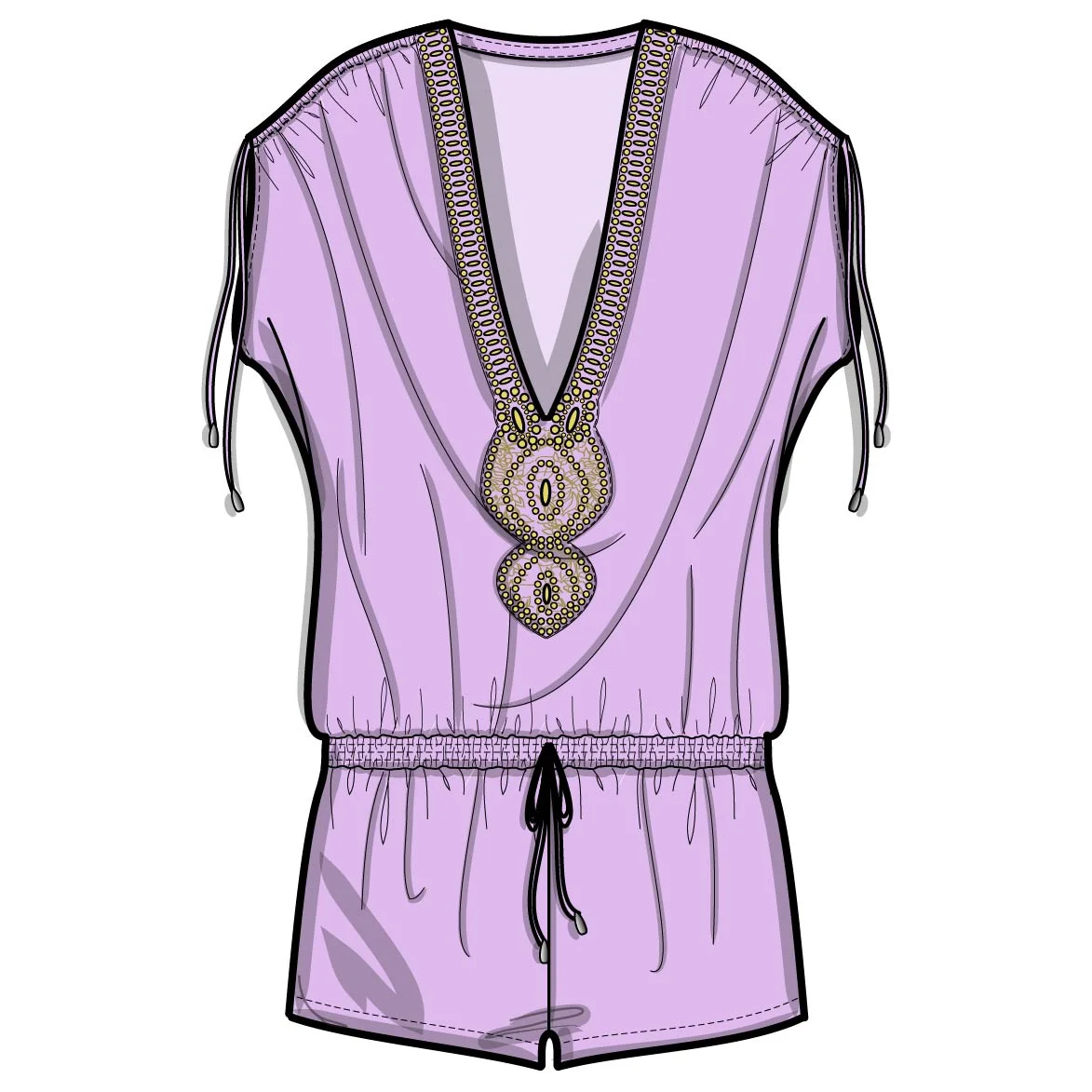 117 EMBELLISHED RUCHED SLEEVE ROMPER.jpg