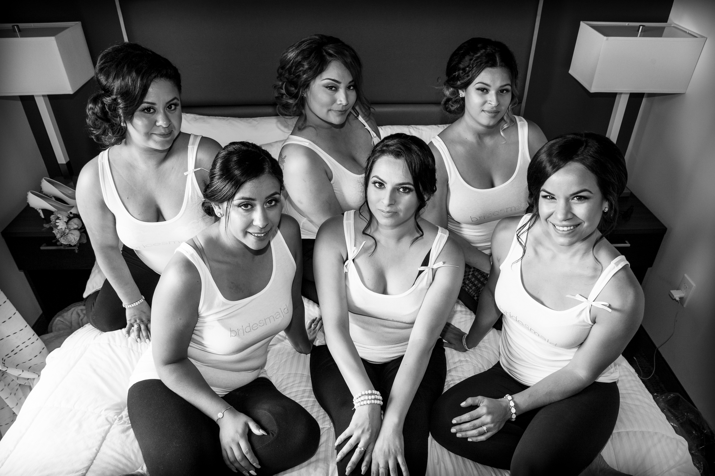 The lovely bridesmaids. Raquel, Amelia, Stephanie, Norma, Maggie, & Mayra.