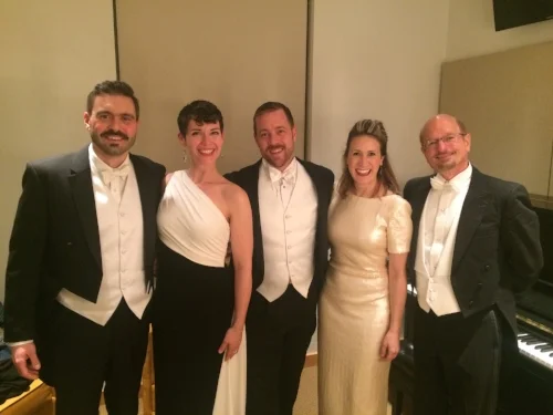 Soloists with Maestro Jeffrey Thomas after the American Bach Soloists' 2016 Messiah