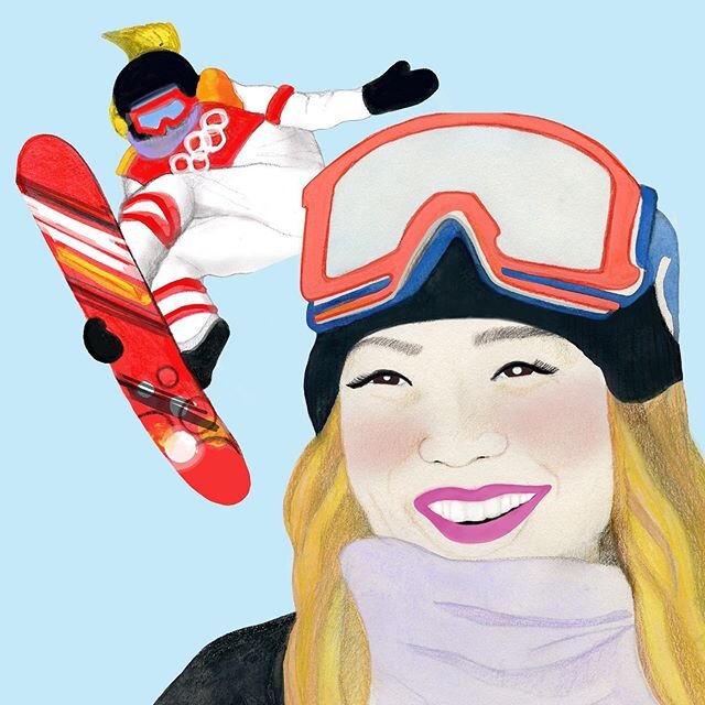 Happy belated birthday @chloekim! 2018 Olympic gold medalist and star of the Pyeongchang games. You&rsquo;d never know that she was from Long Beach 🏝 California!
Illustrated by @thealmondjoy 
#100dayofasianrolemodels #asianportraits #dimsumloveart #