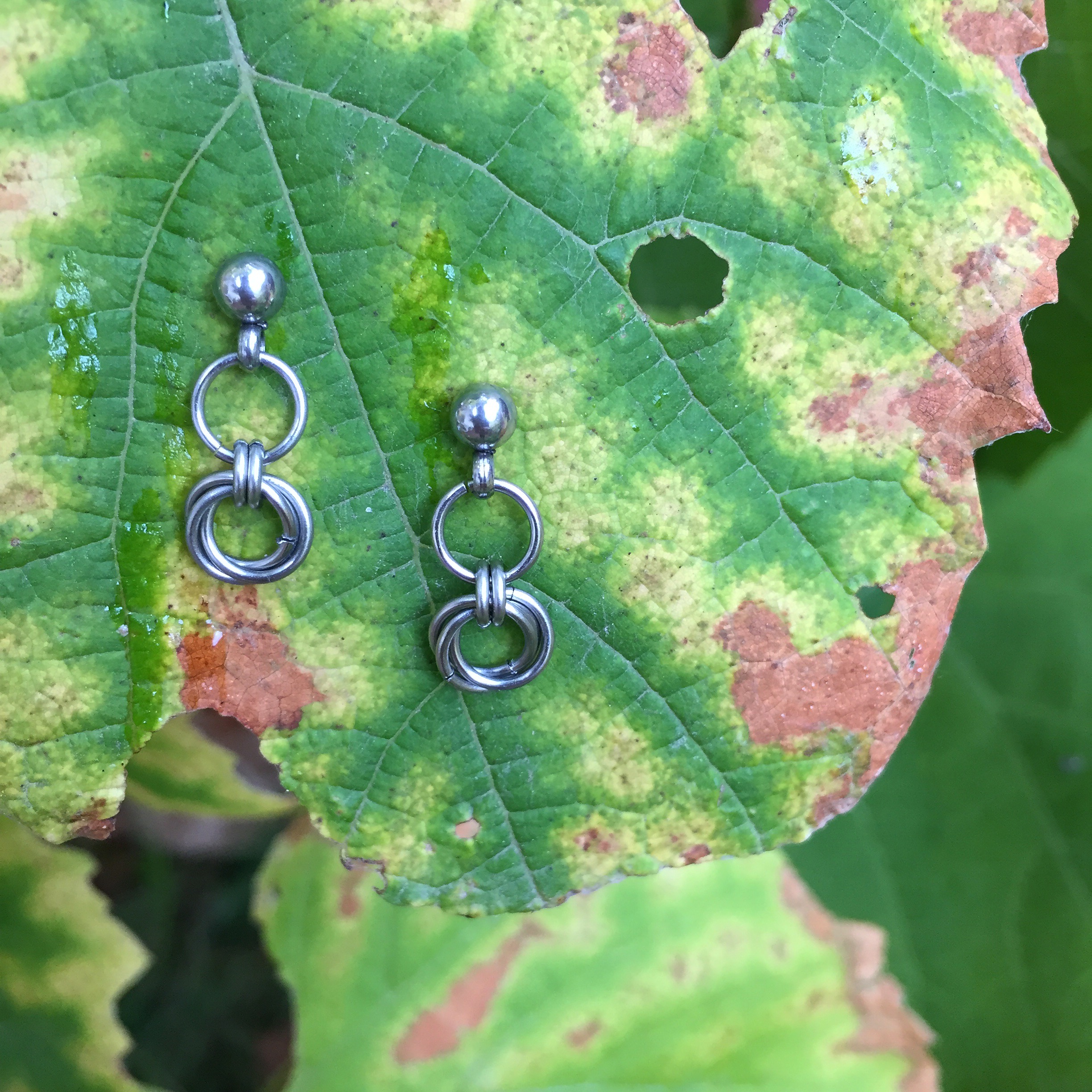 Petite Mobius Chainmaille Drop Earrings